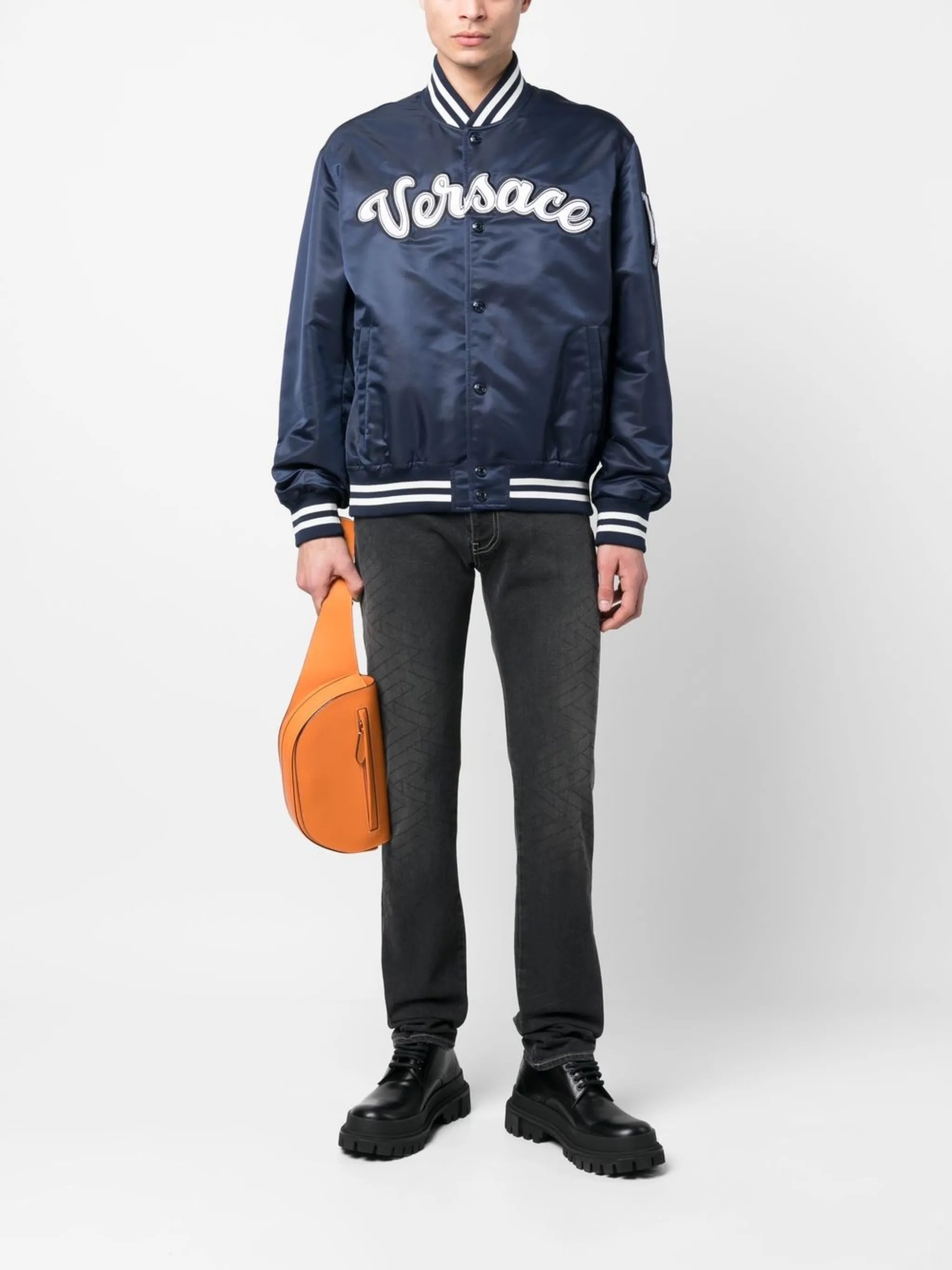 logo-appliqué bomber jacket