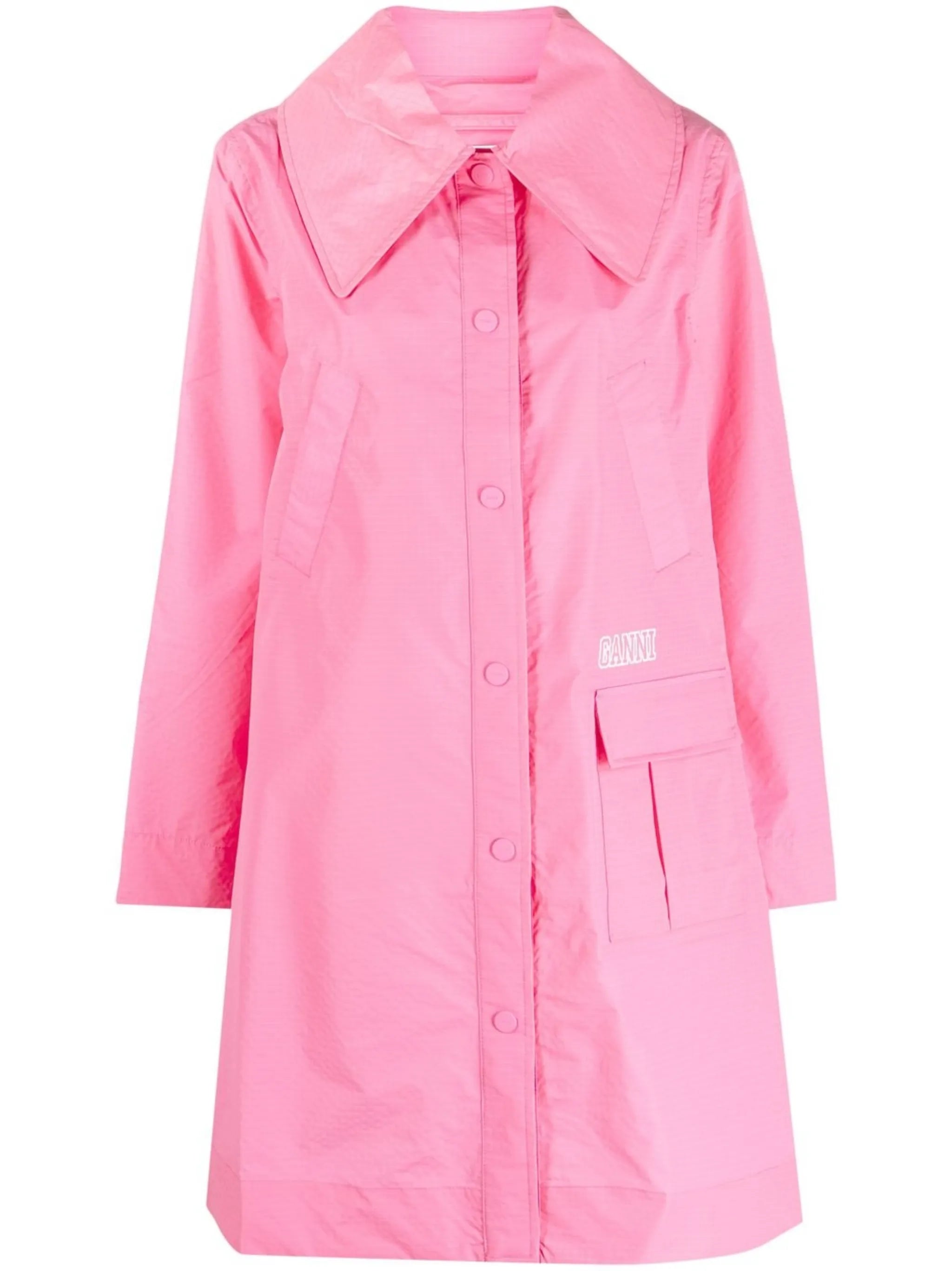 oversized-collar raincoat