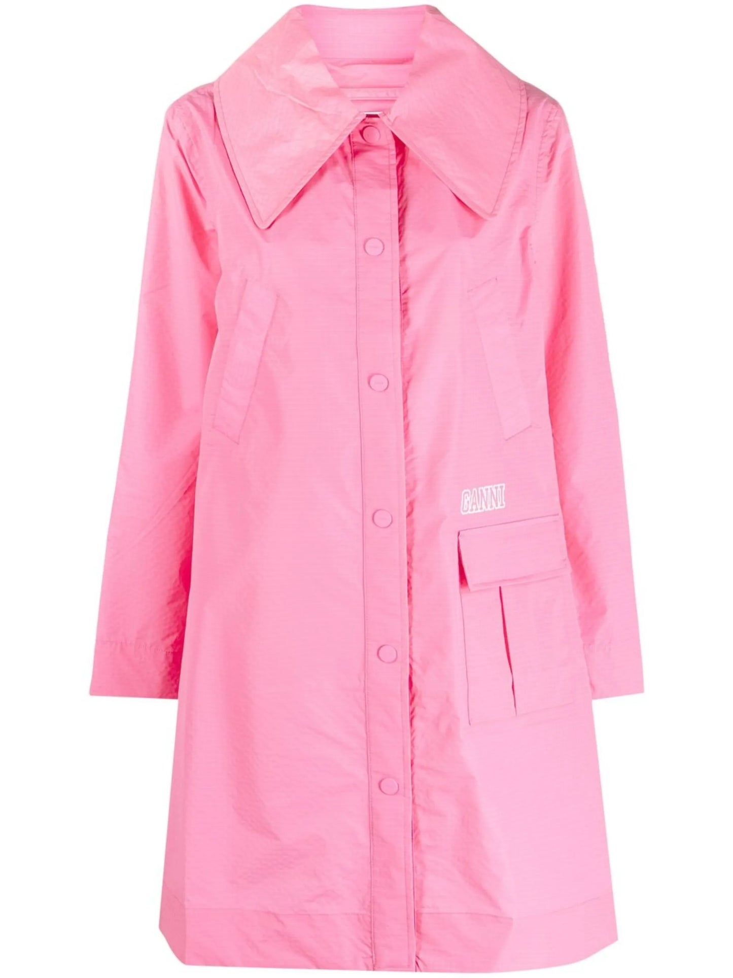 oversized-collar raincoat