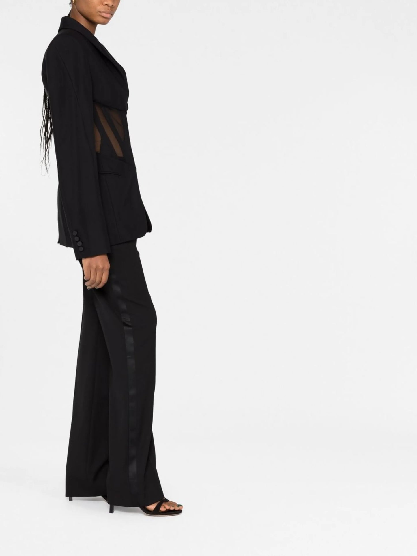 cutout-detail corseted blazer