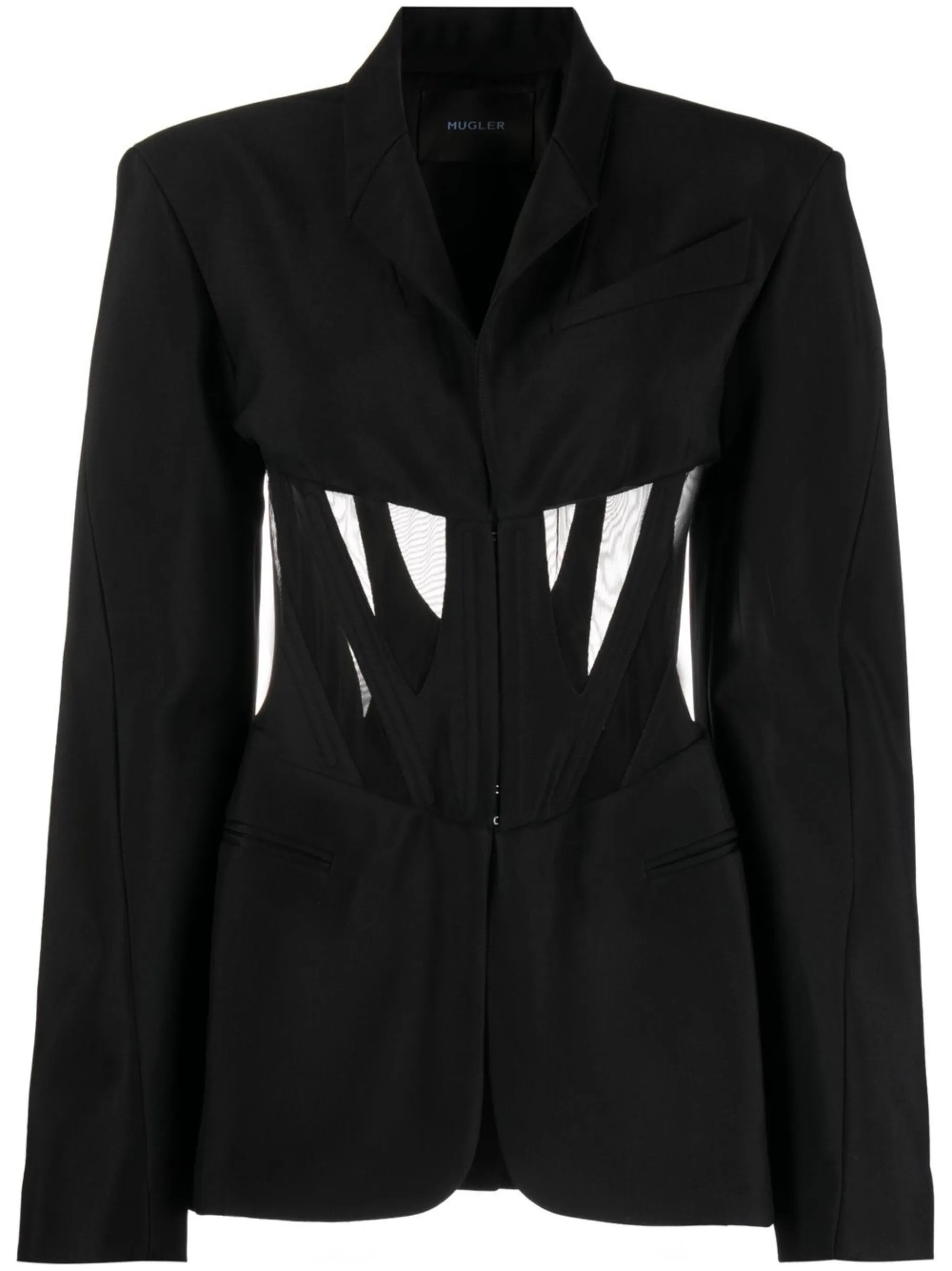 cutout-detail corseted blazer