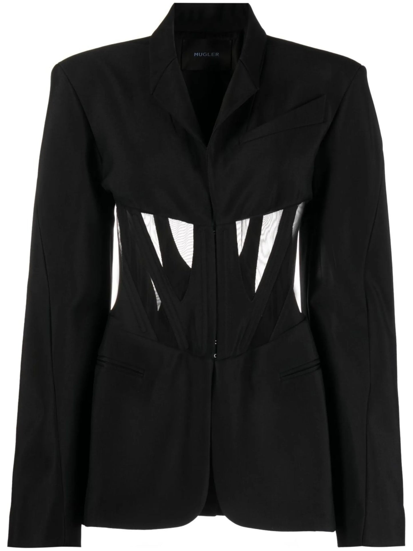 cutout-detail corseted blazer