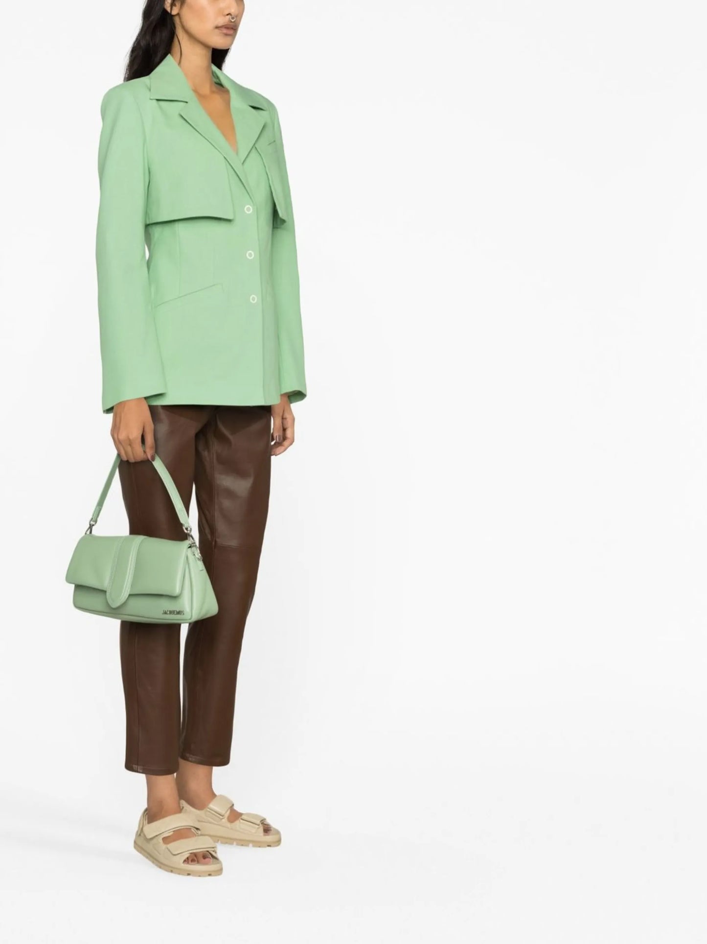 single-breasted spread collar blazer