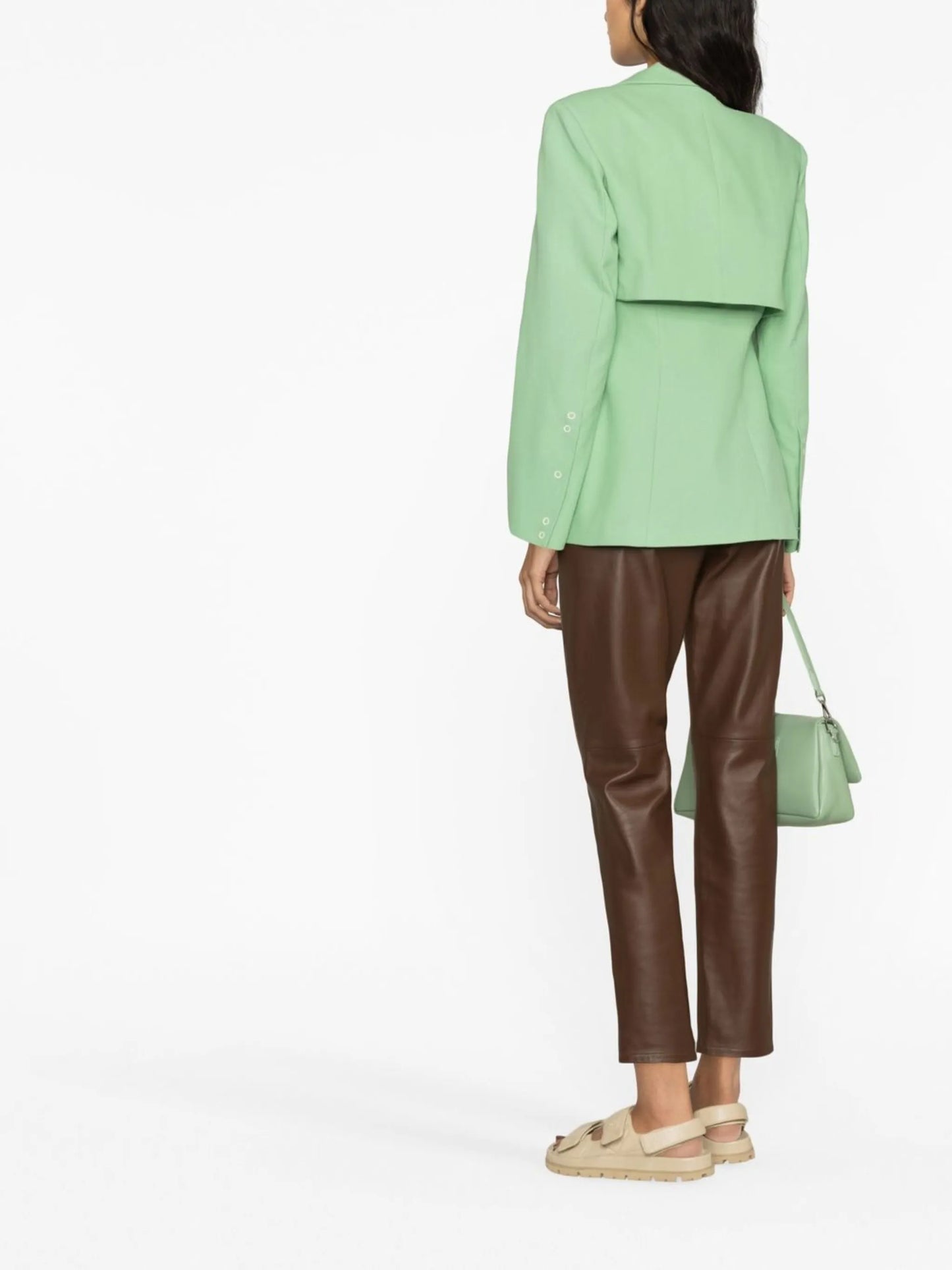 single-breasted spread collar blazer