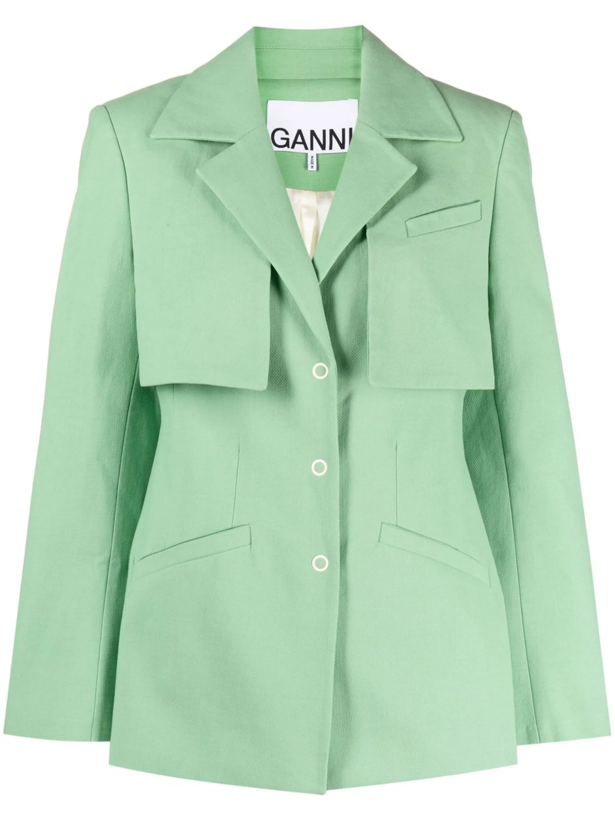single-breasted spread collar blazer