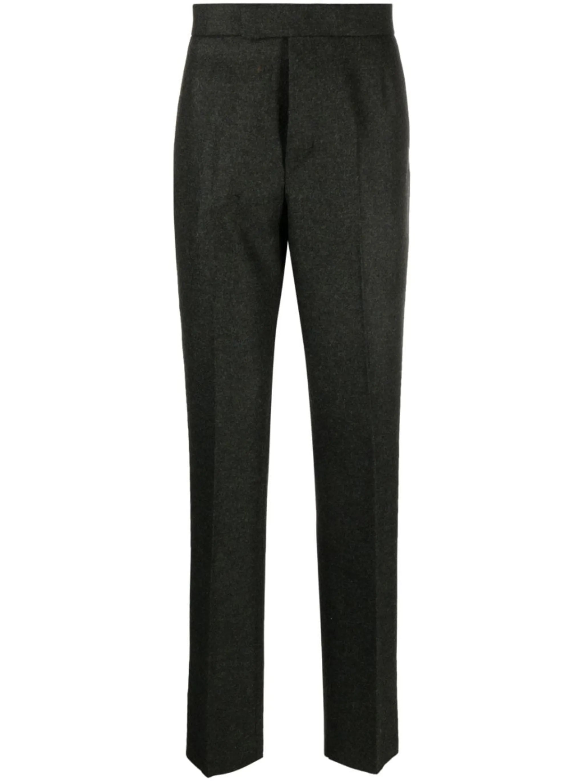 straight-leg wool trousers