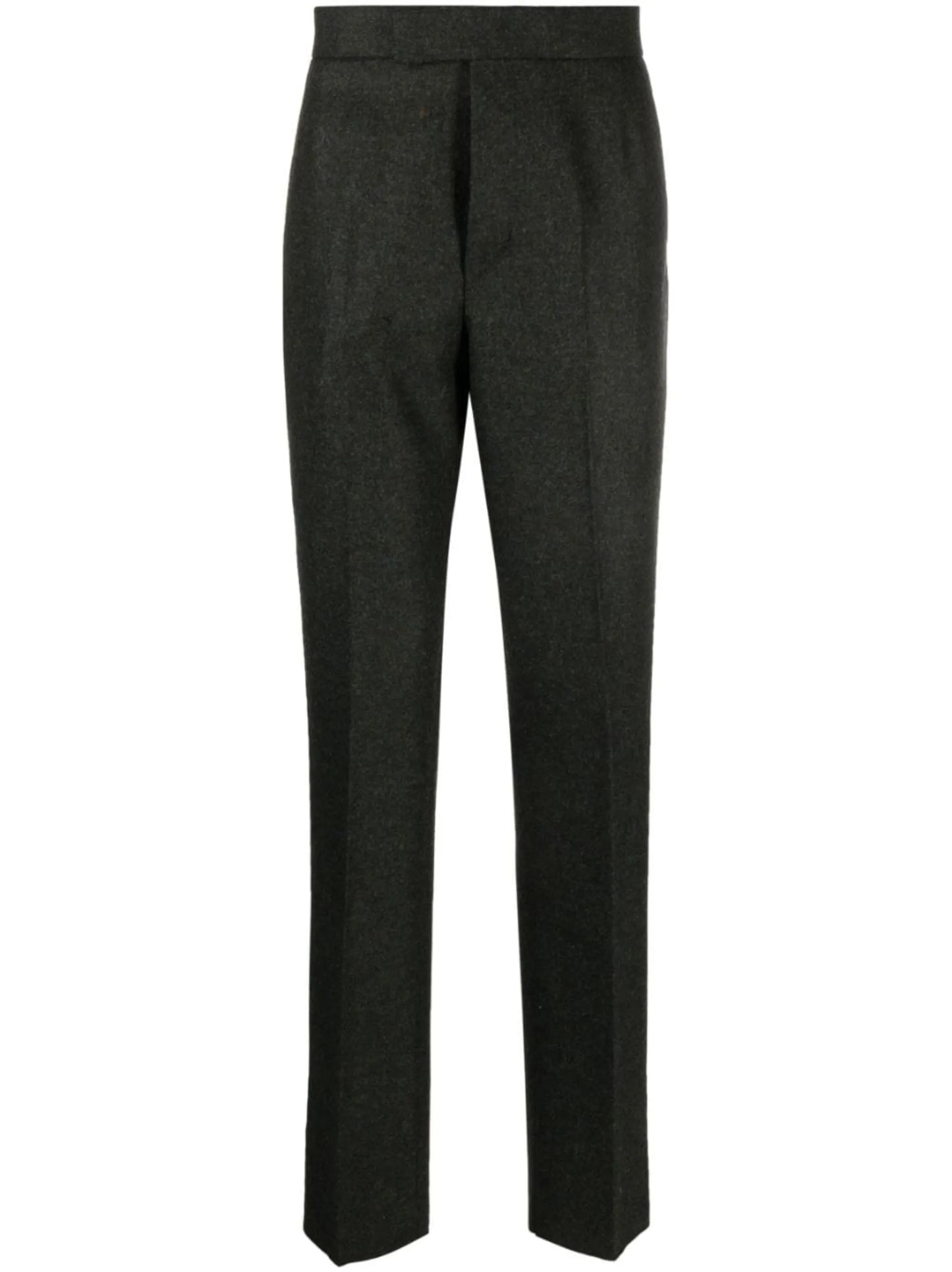 straight-leg wool trousers