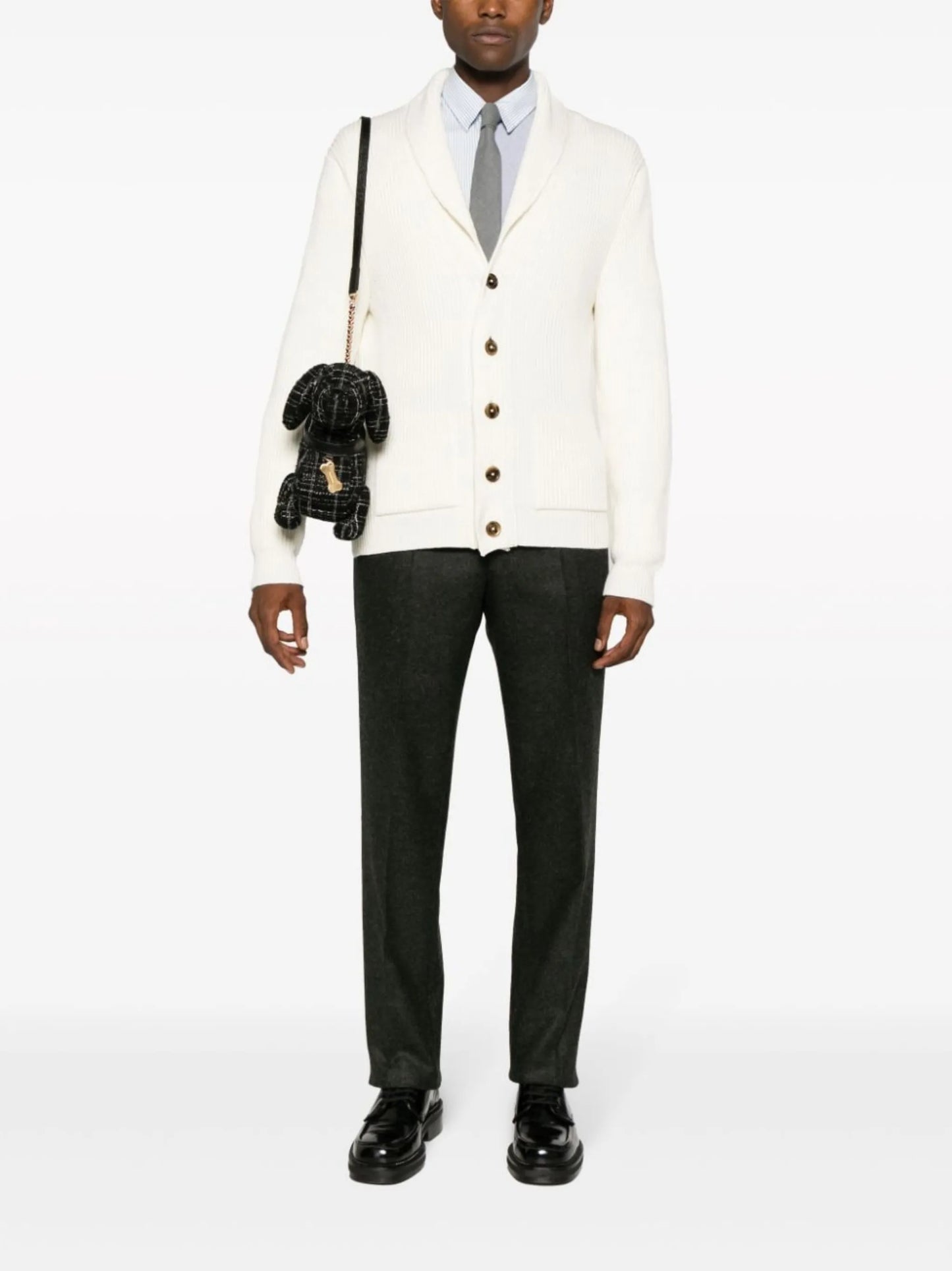 straight-leg wool trousers