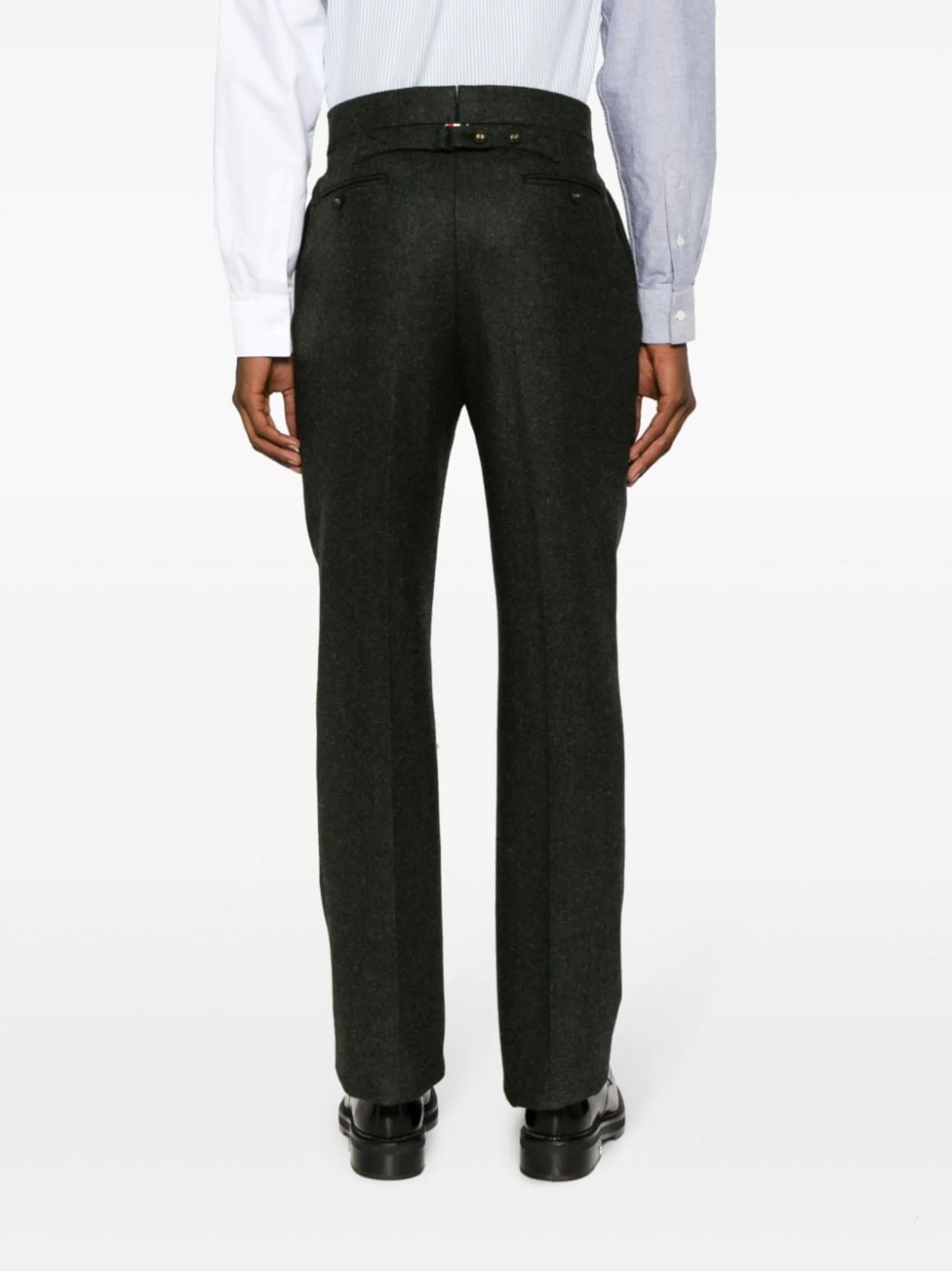straight-leg wool trousers