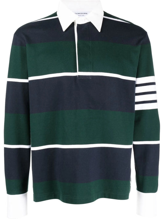 4-Bar stripe cotton polo shirt