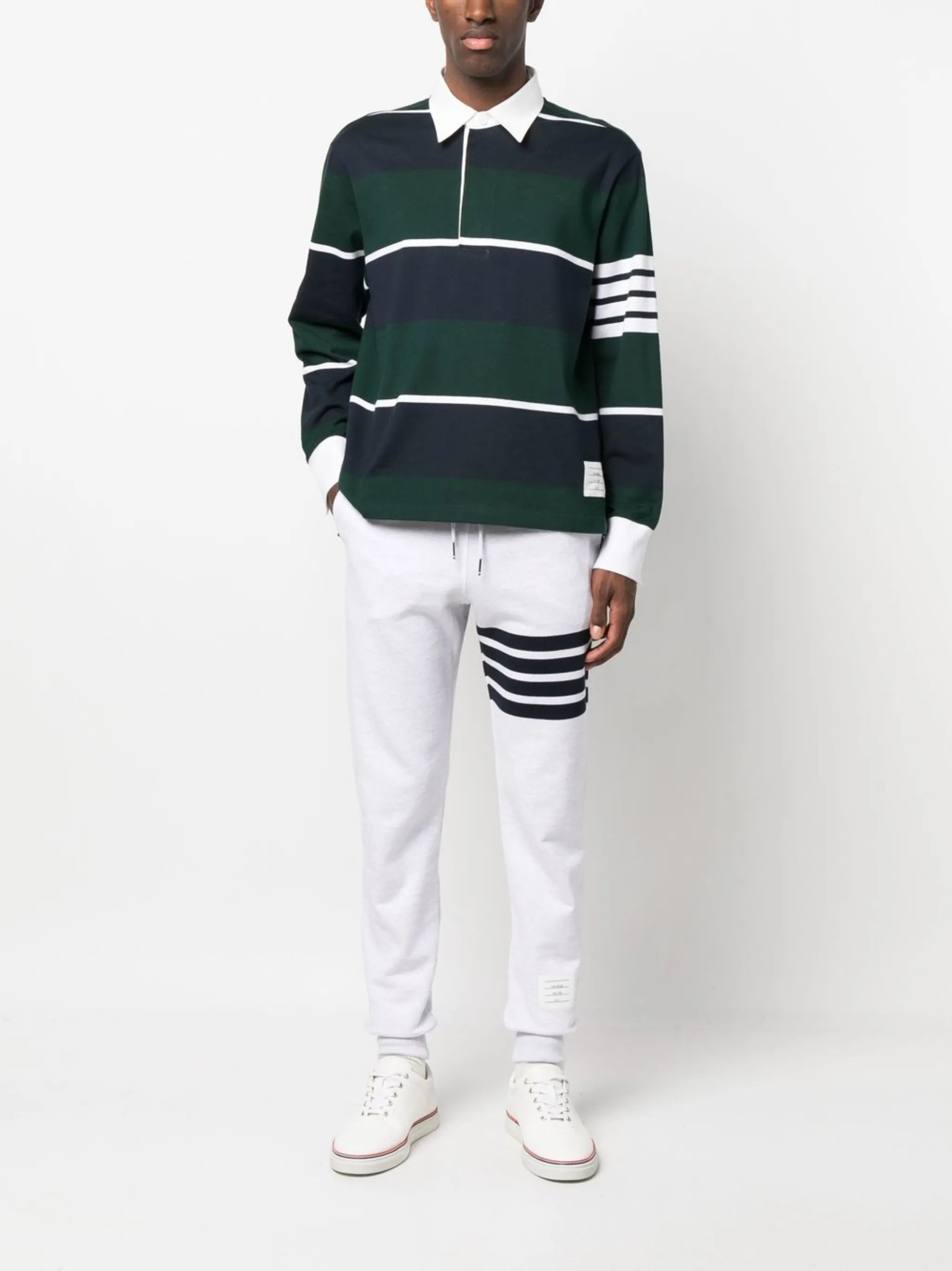 4-Bar stripe cotton polo shirt