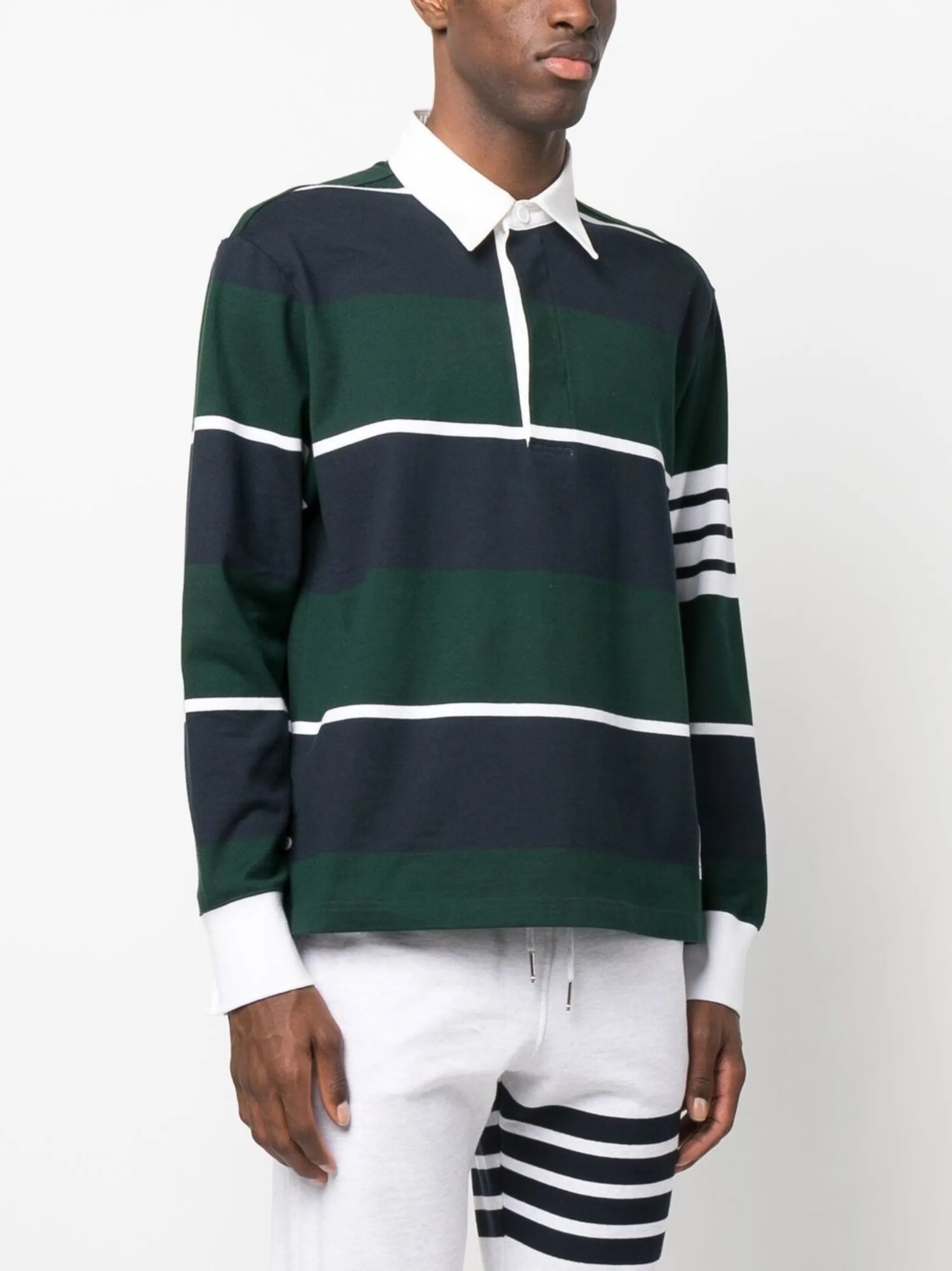 4-Bar stripe cotton polo shirt