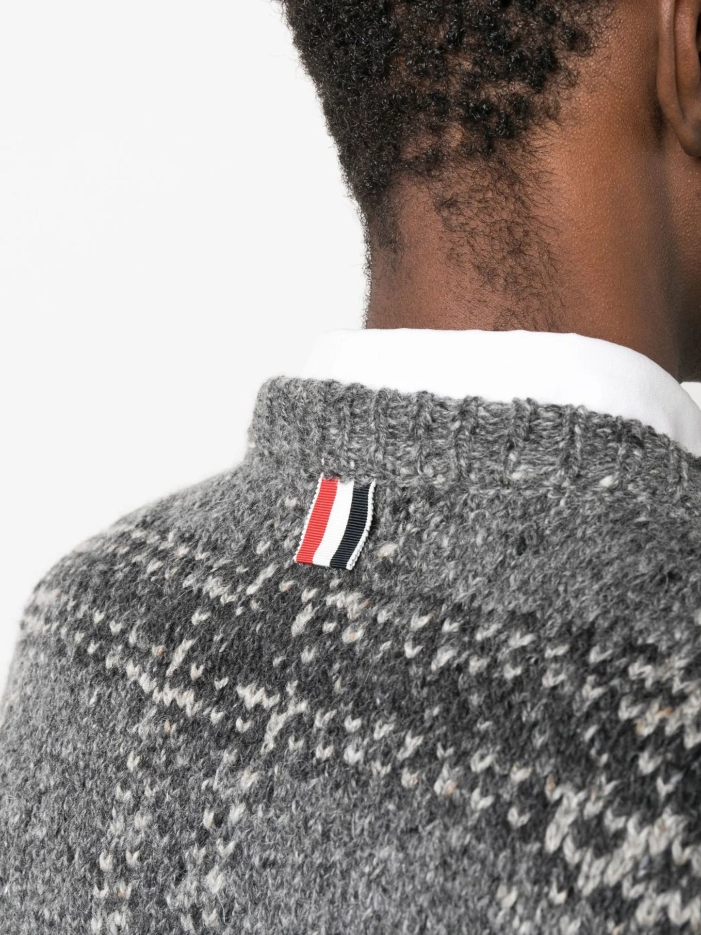 check-pattern wool-blend jumper