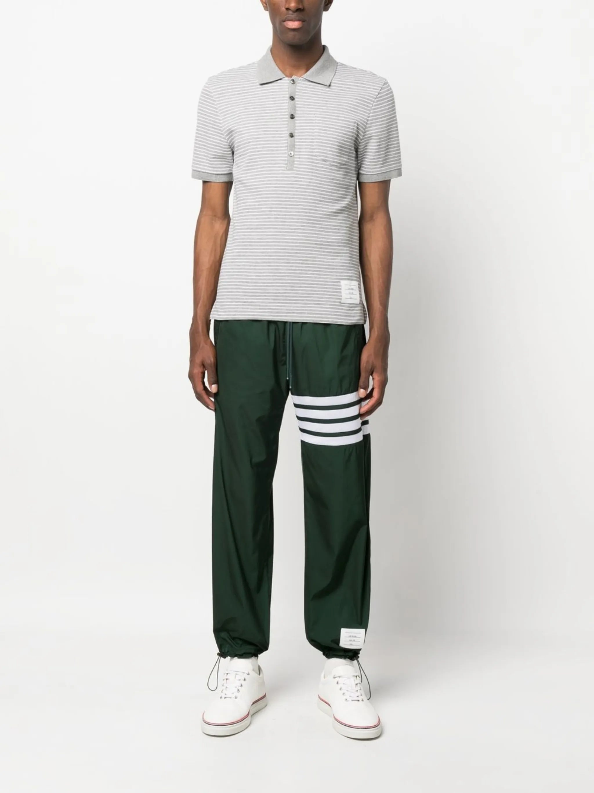 striped short-sleeve polo shirt