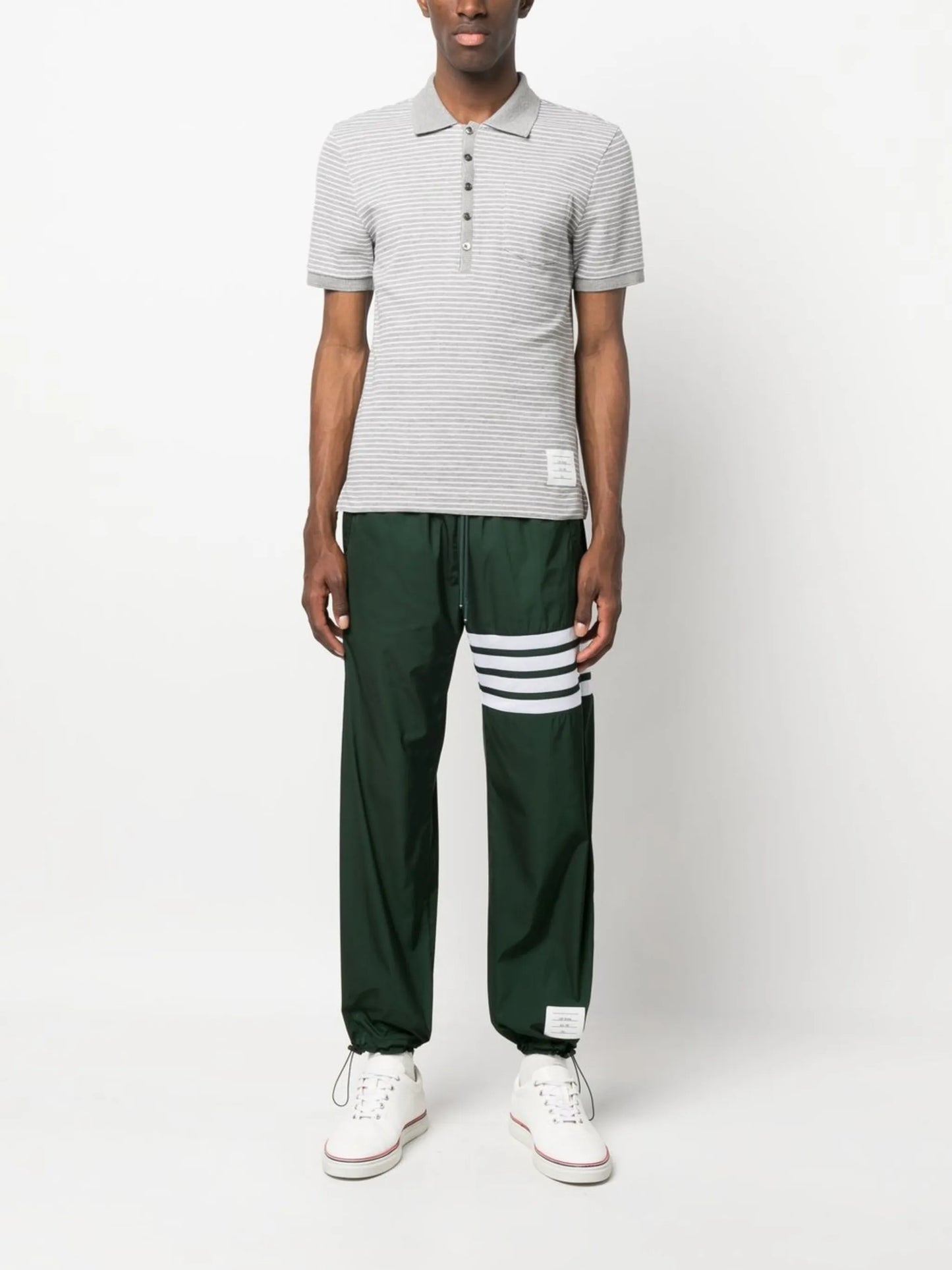 striped short-sleeve polo shirt