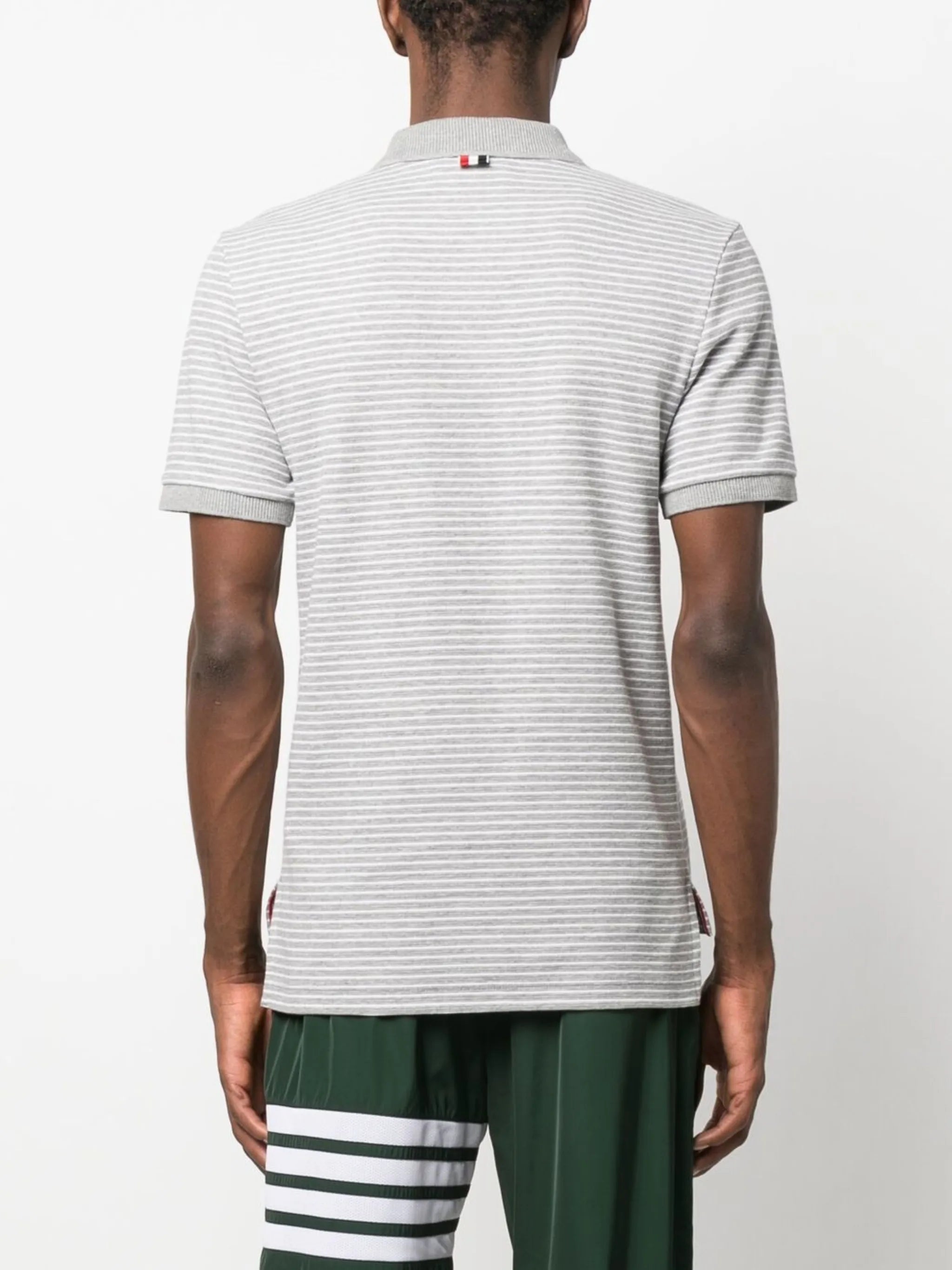 striped short-sleeve polo shirt