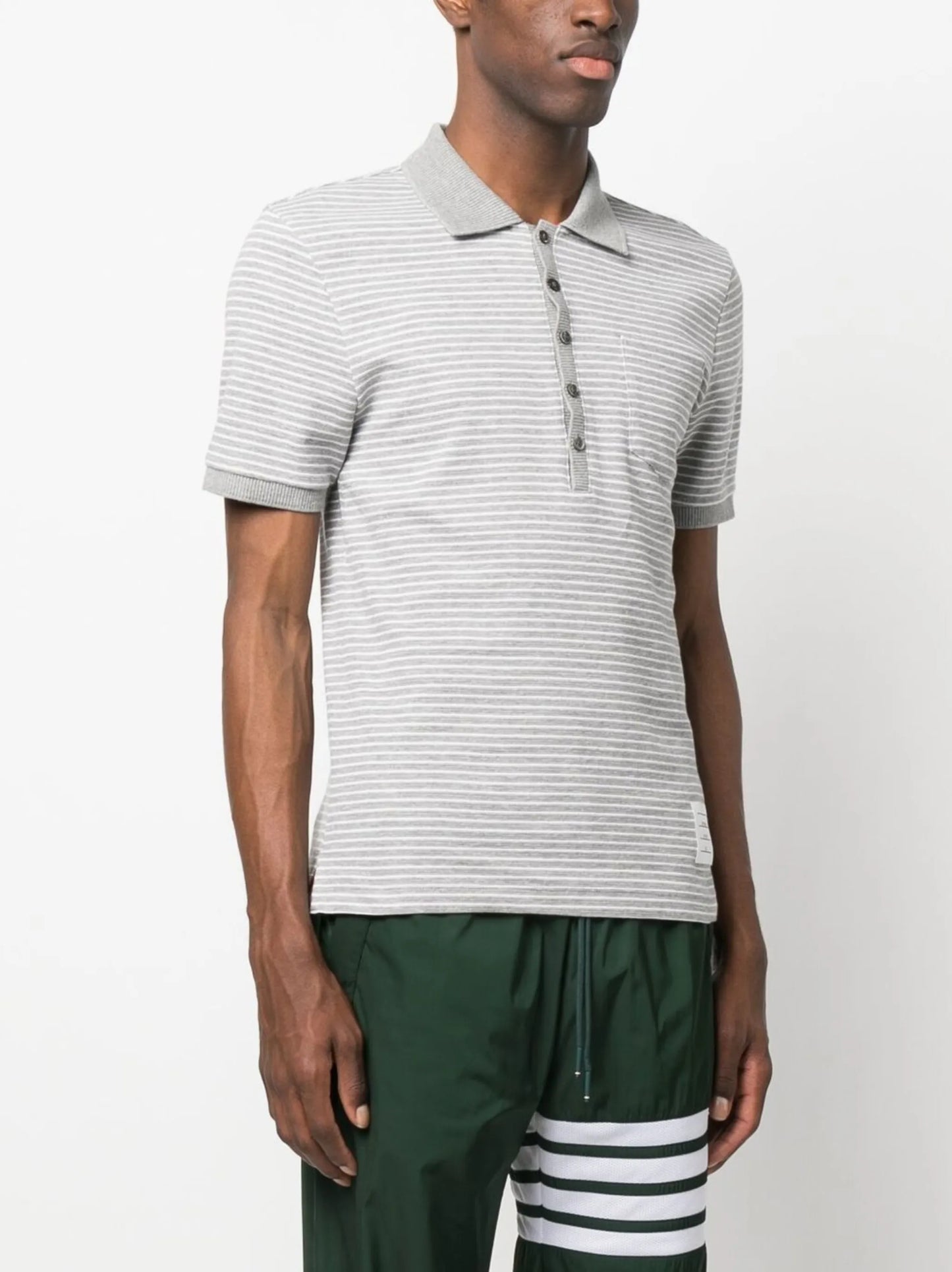 striped short-sleeve polo shirt