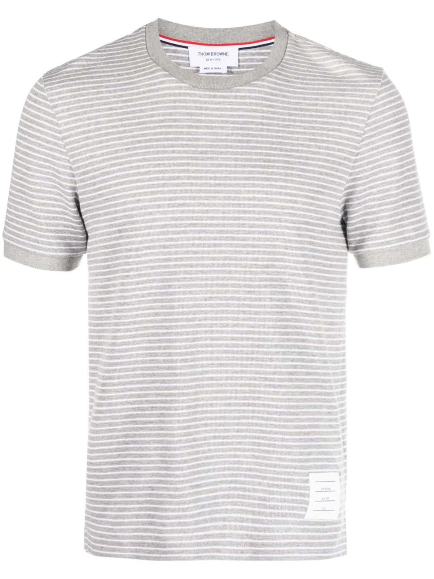 pinstripe pattern cotton t-shirt