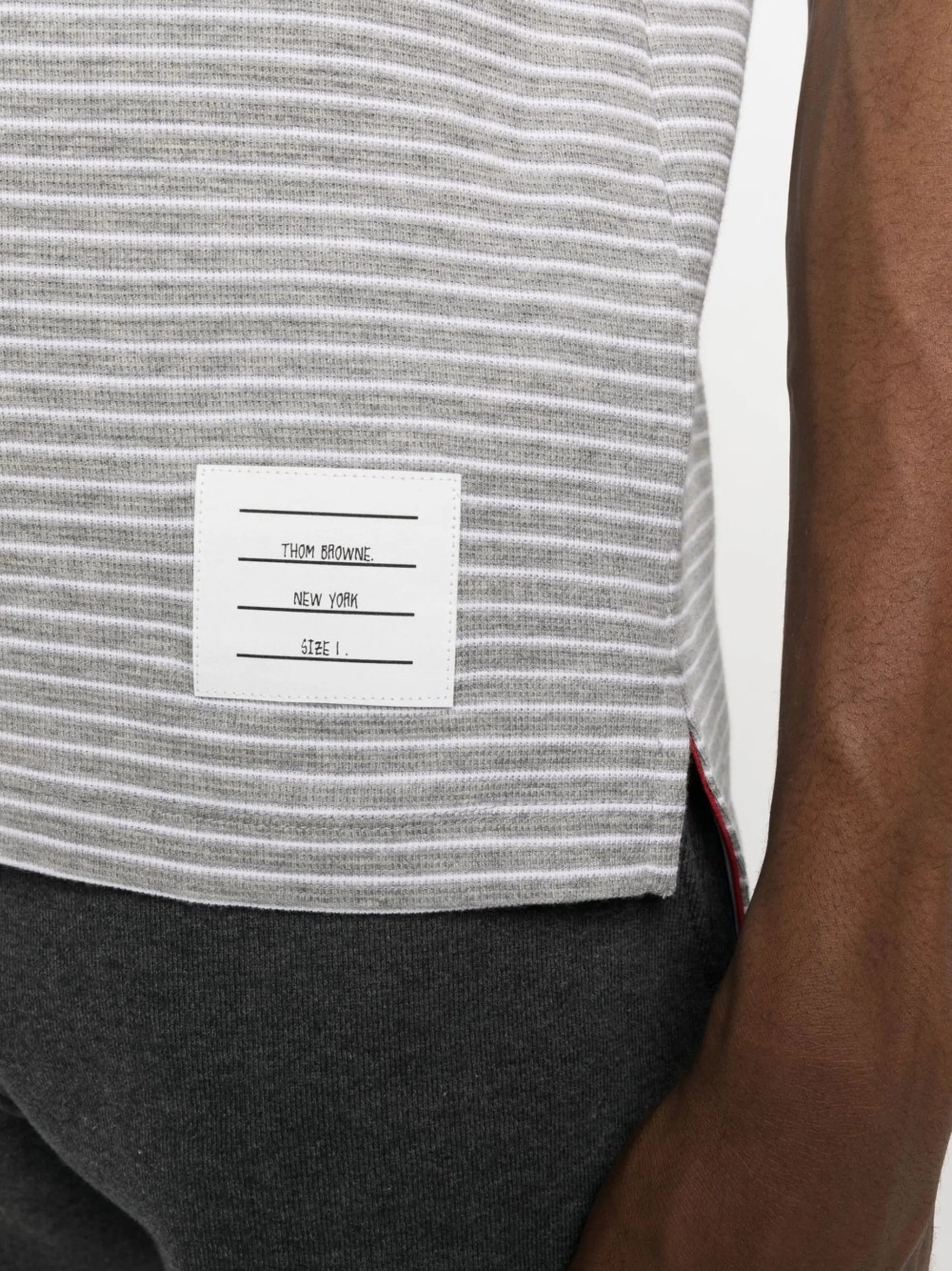pinstripe pattern cotton t-shirt