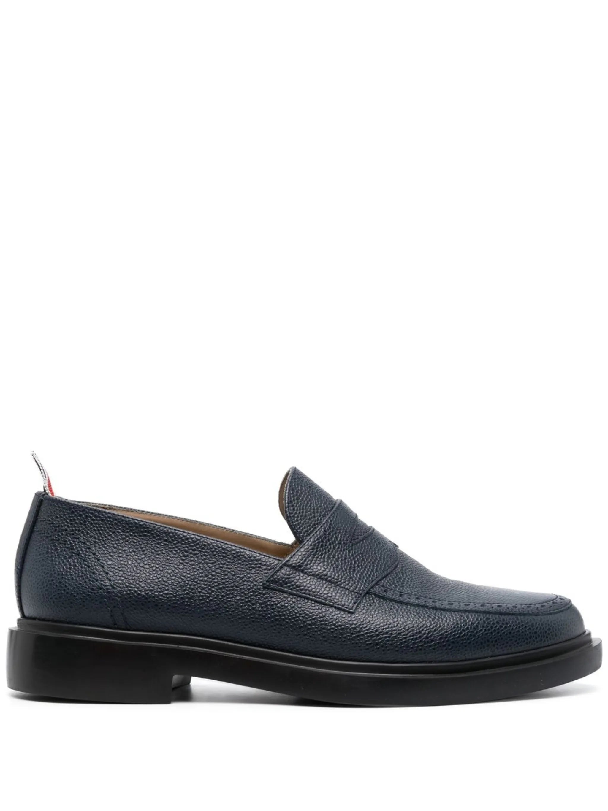 pebble-grain leather rubber sole penny loafers