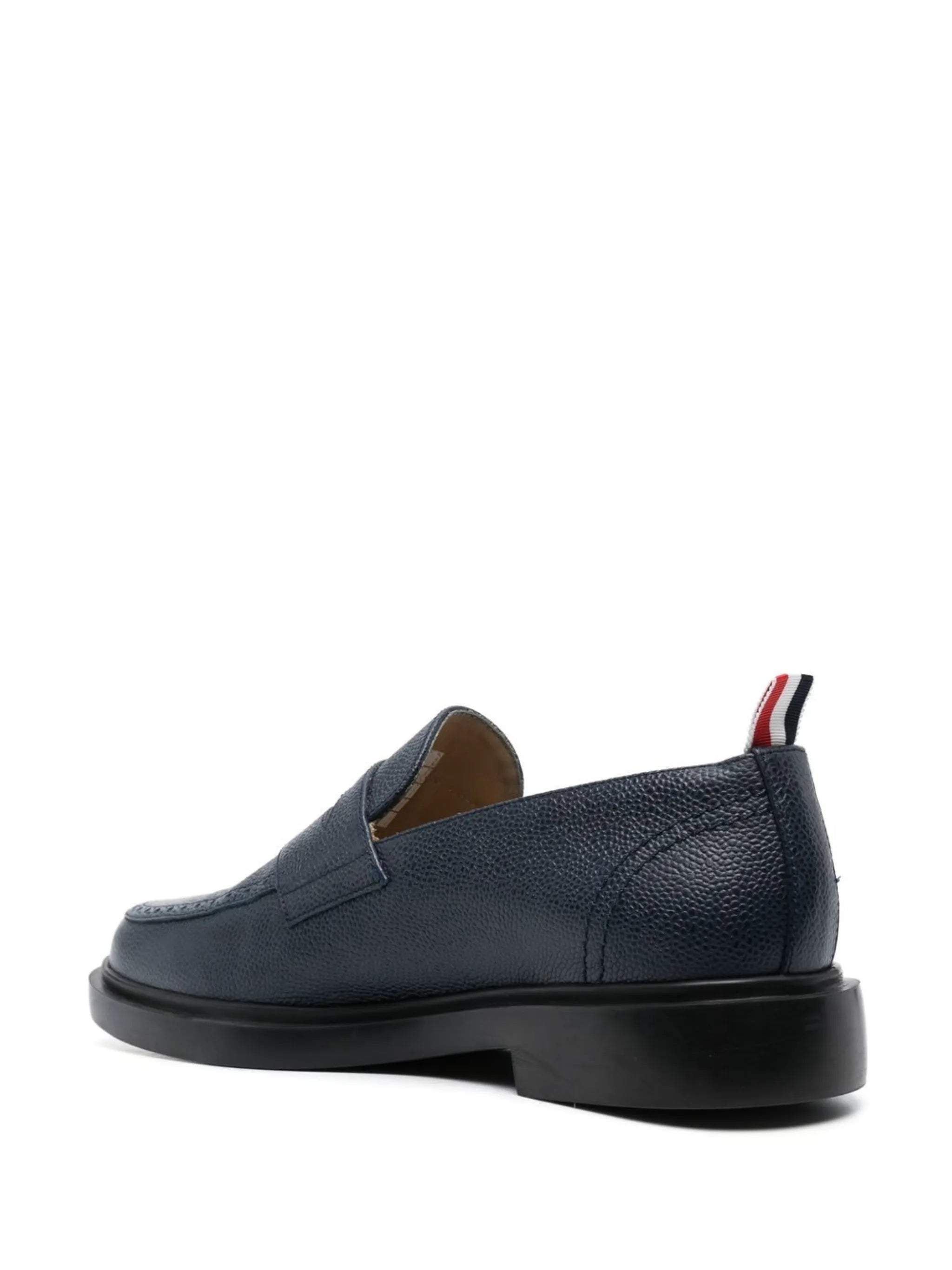pebble-grain leather rubber sole penny loafers