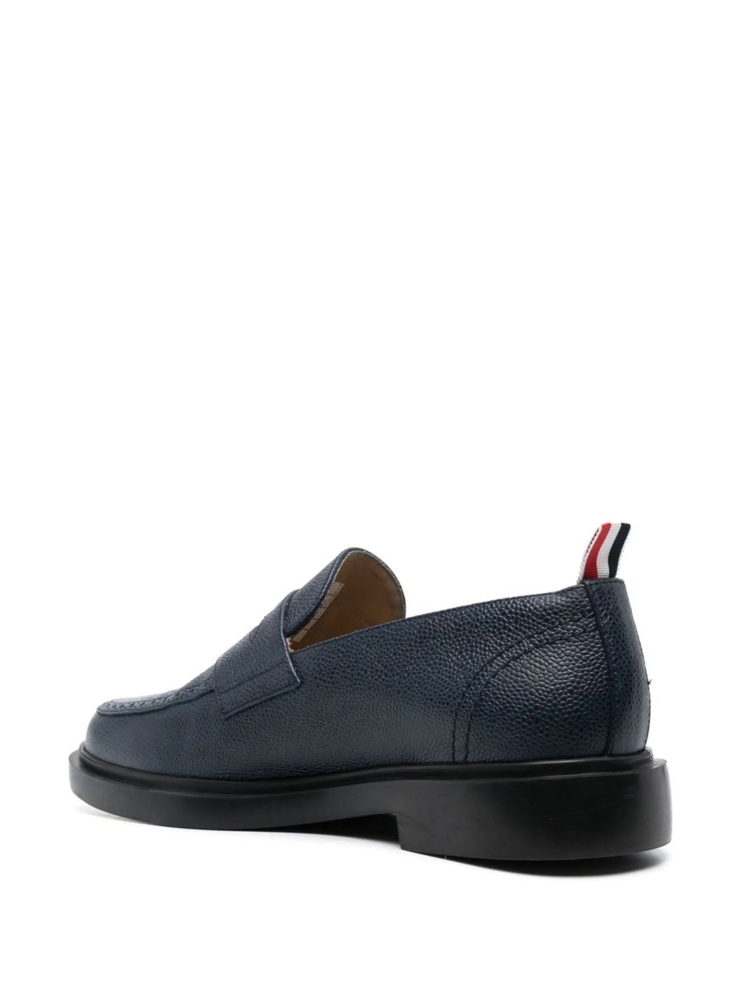 pebble-grain leather rubber sole penny loafers