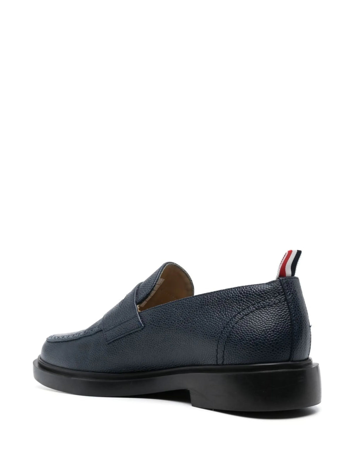 pebble-grain leather rubber sole penny loafers