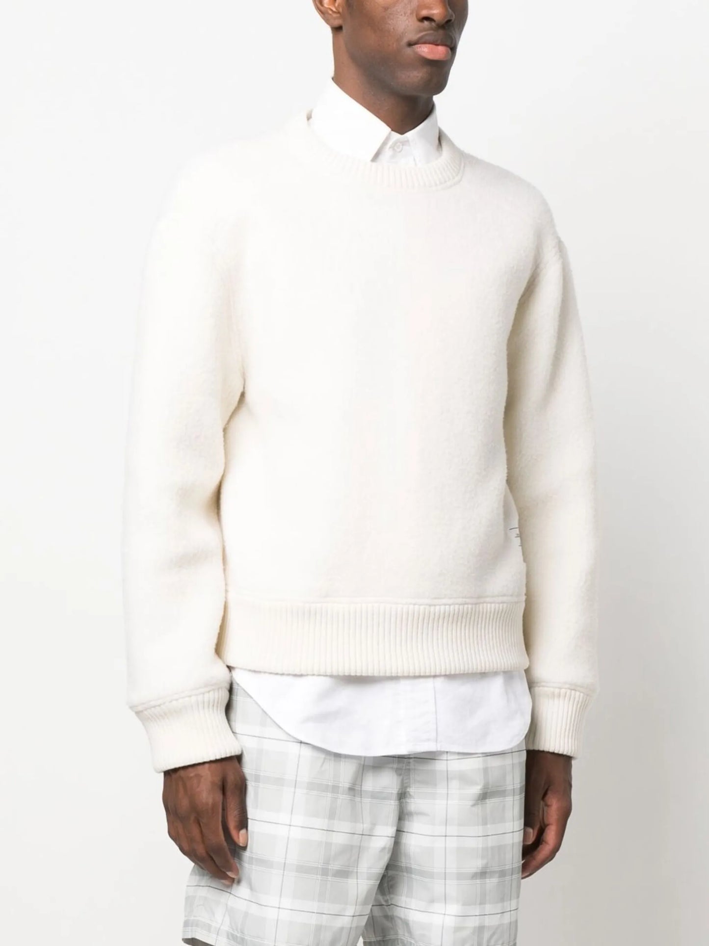 logo-patch crew neck jumper