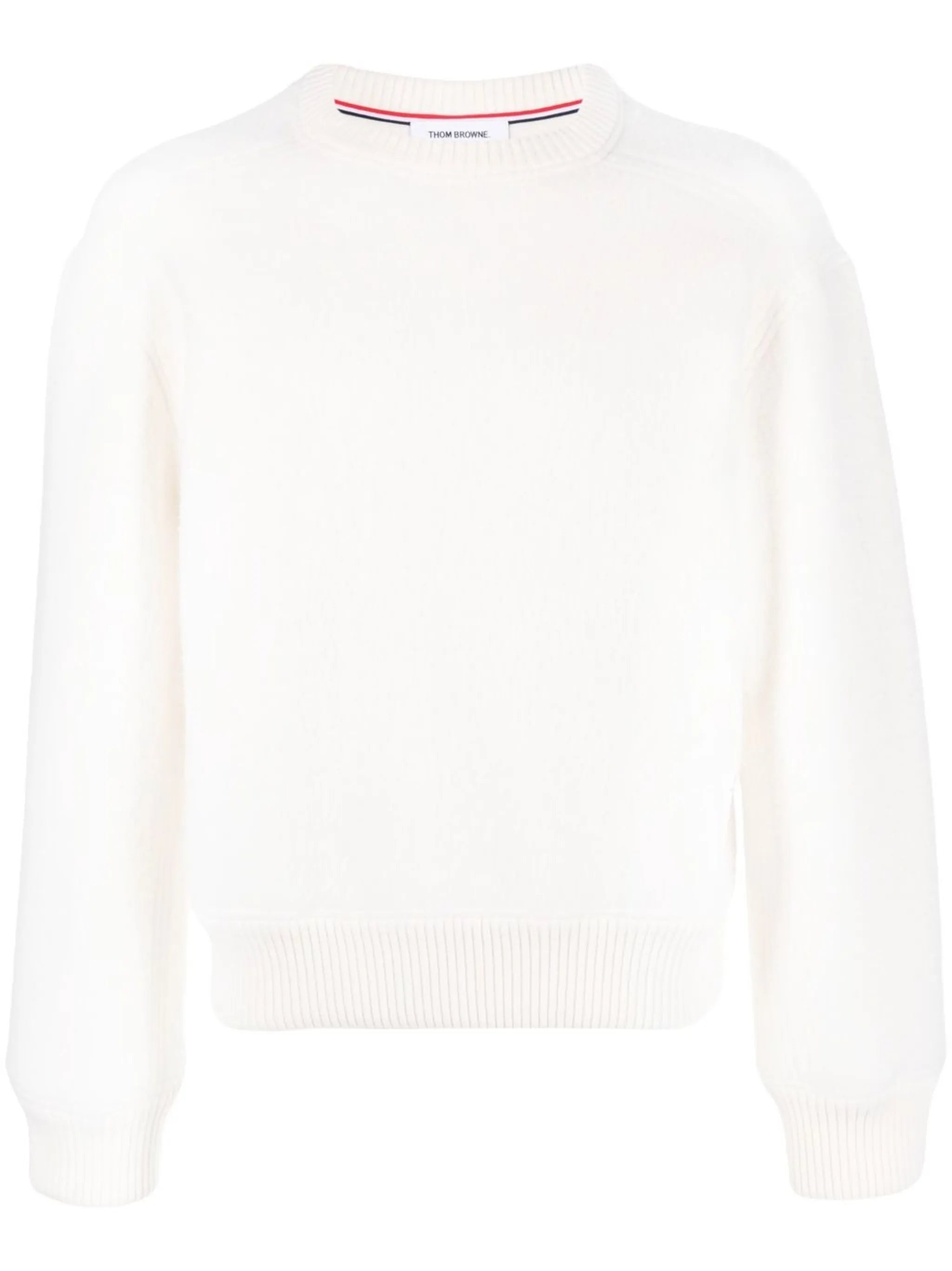 logo-patch crew neck jumper