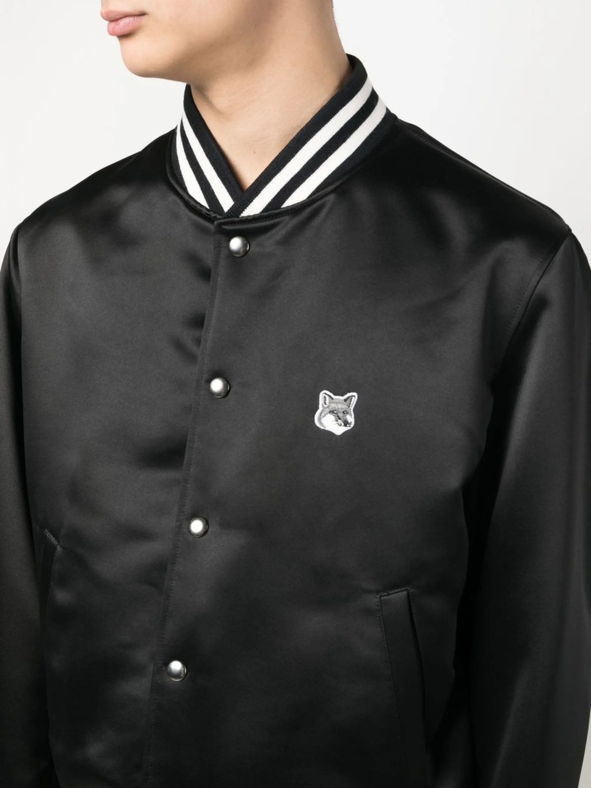 satin-finish bomber jacket