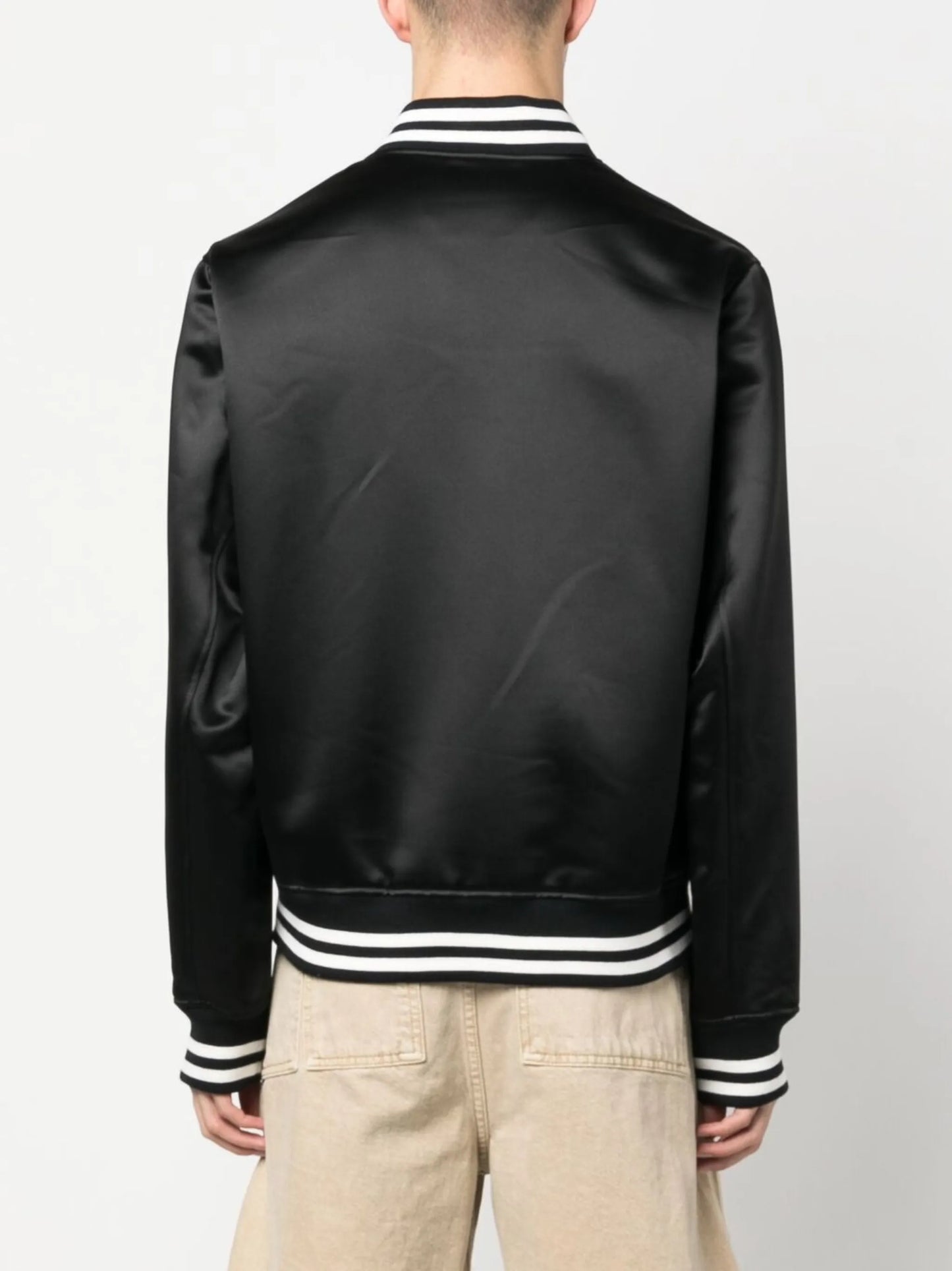 satin-finish bomber jacket