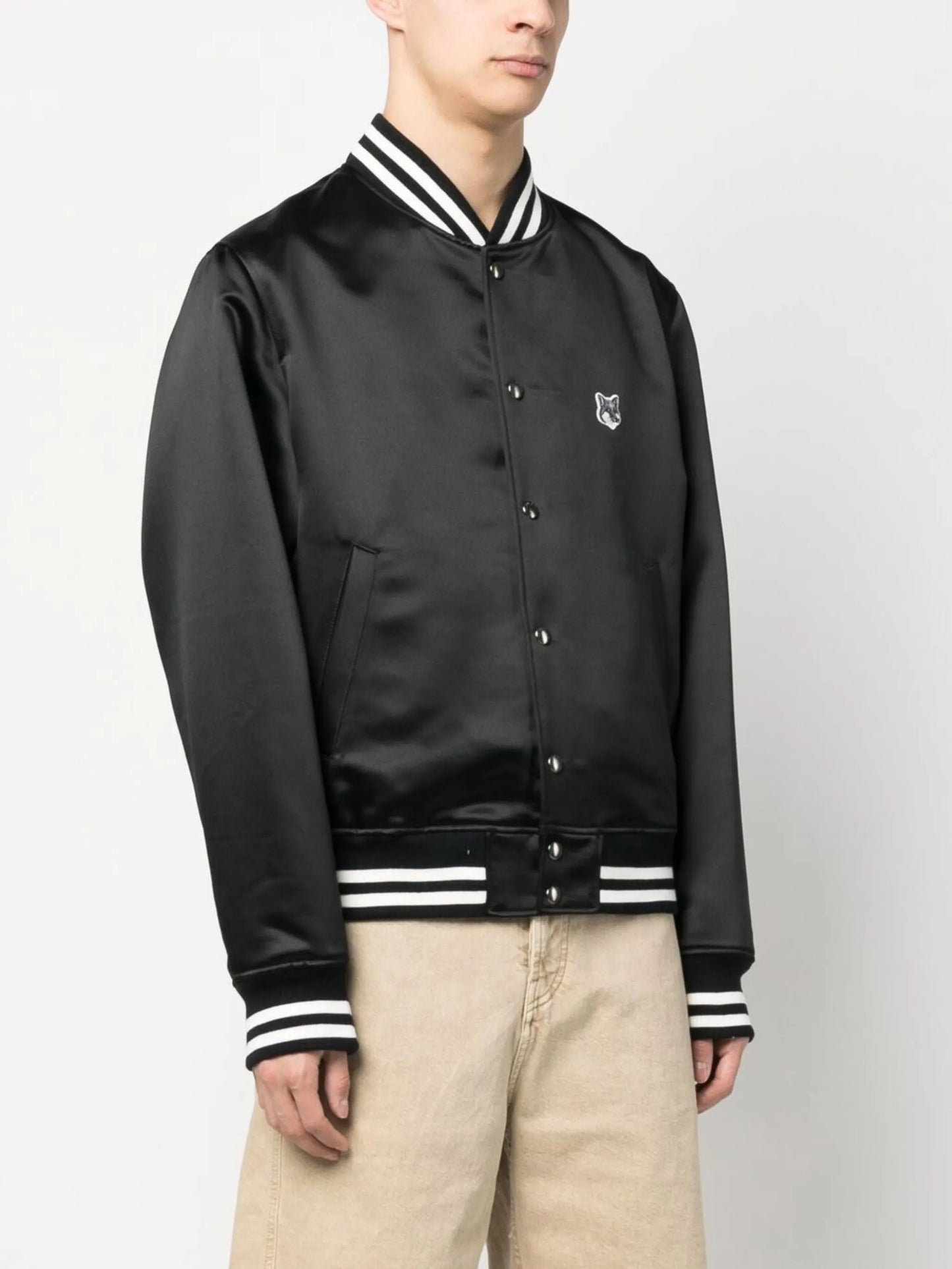 satin-finish bomber jacket