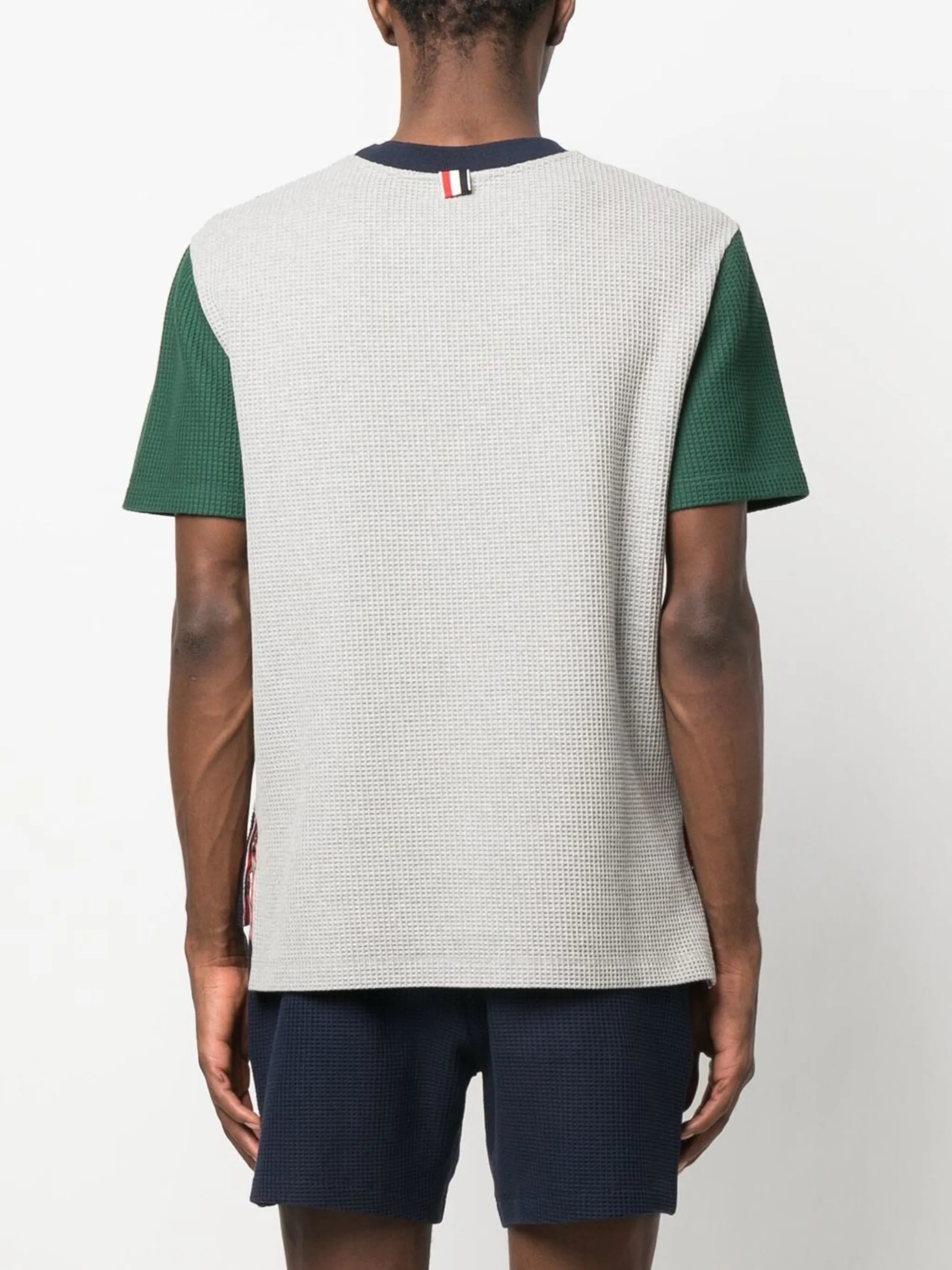 logo-patch waffle knit T-shirt