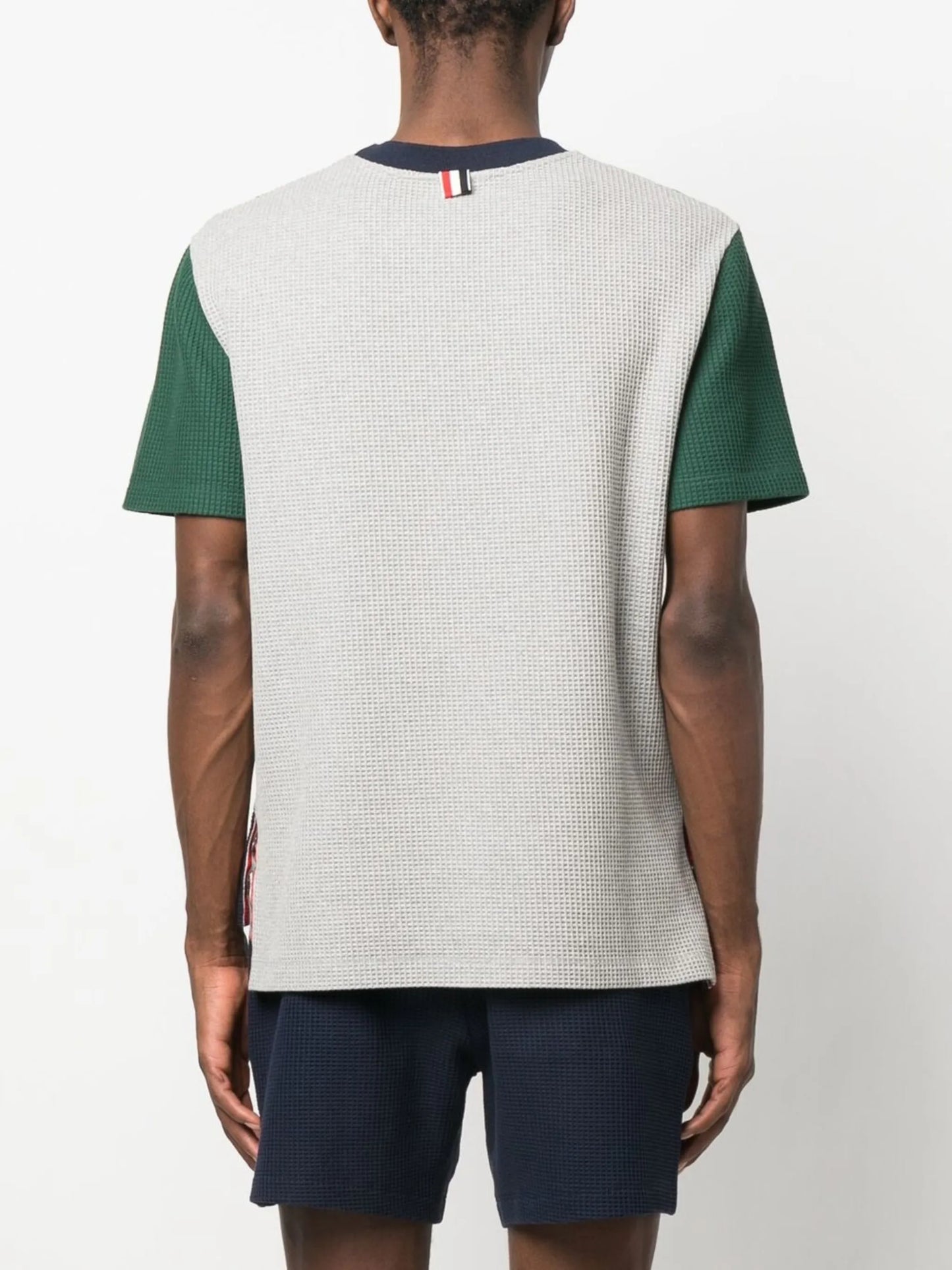 logo-patch waffle knit T-shirt