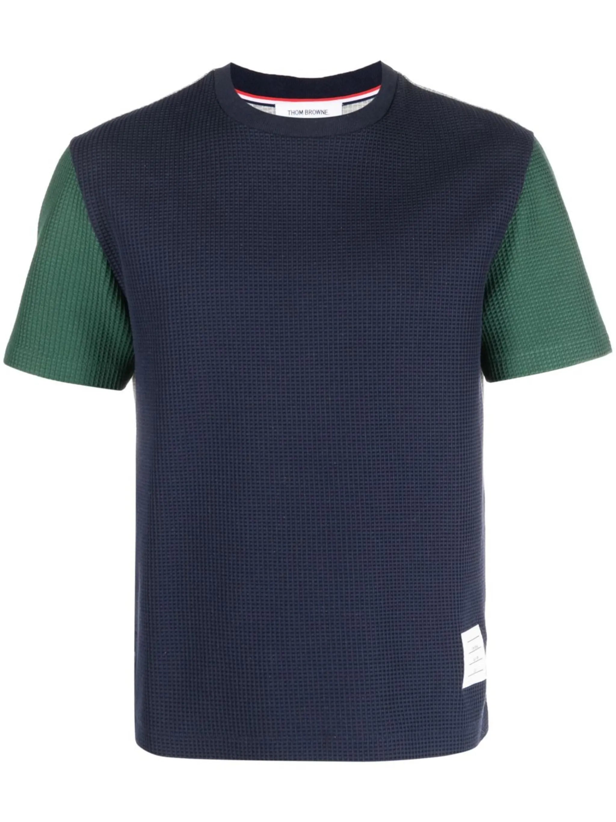 logo-patch waffle knit T-shirt