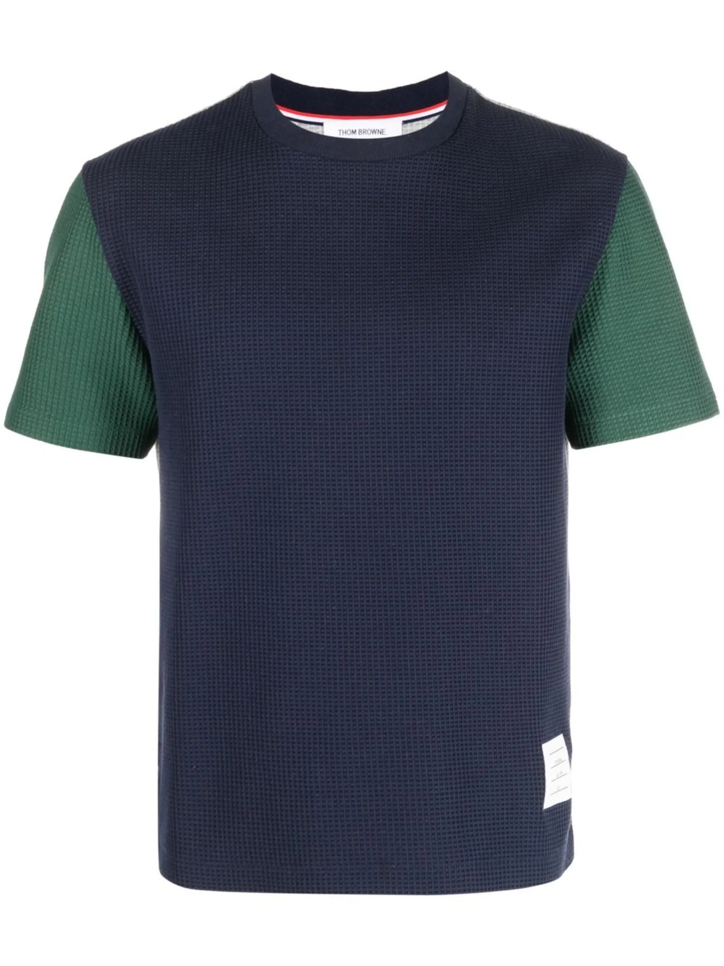 logo-patch waffle knit T-shirt