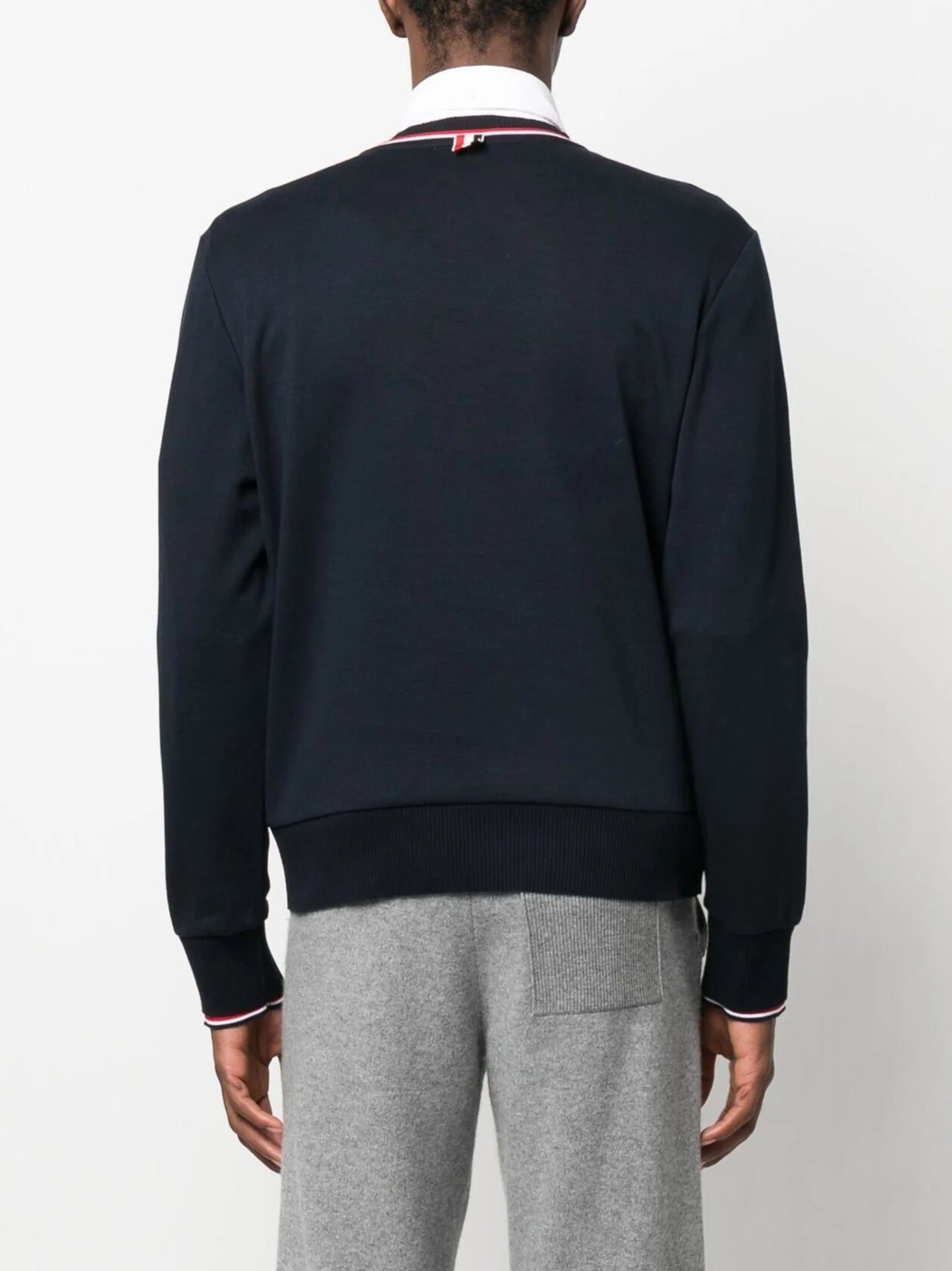 logo-patch crew neck sweater