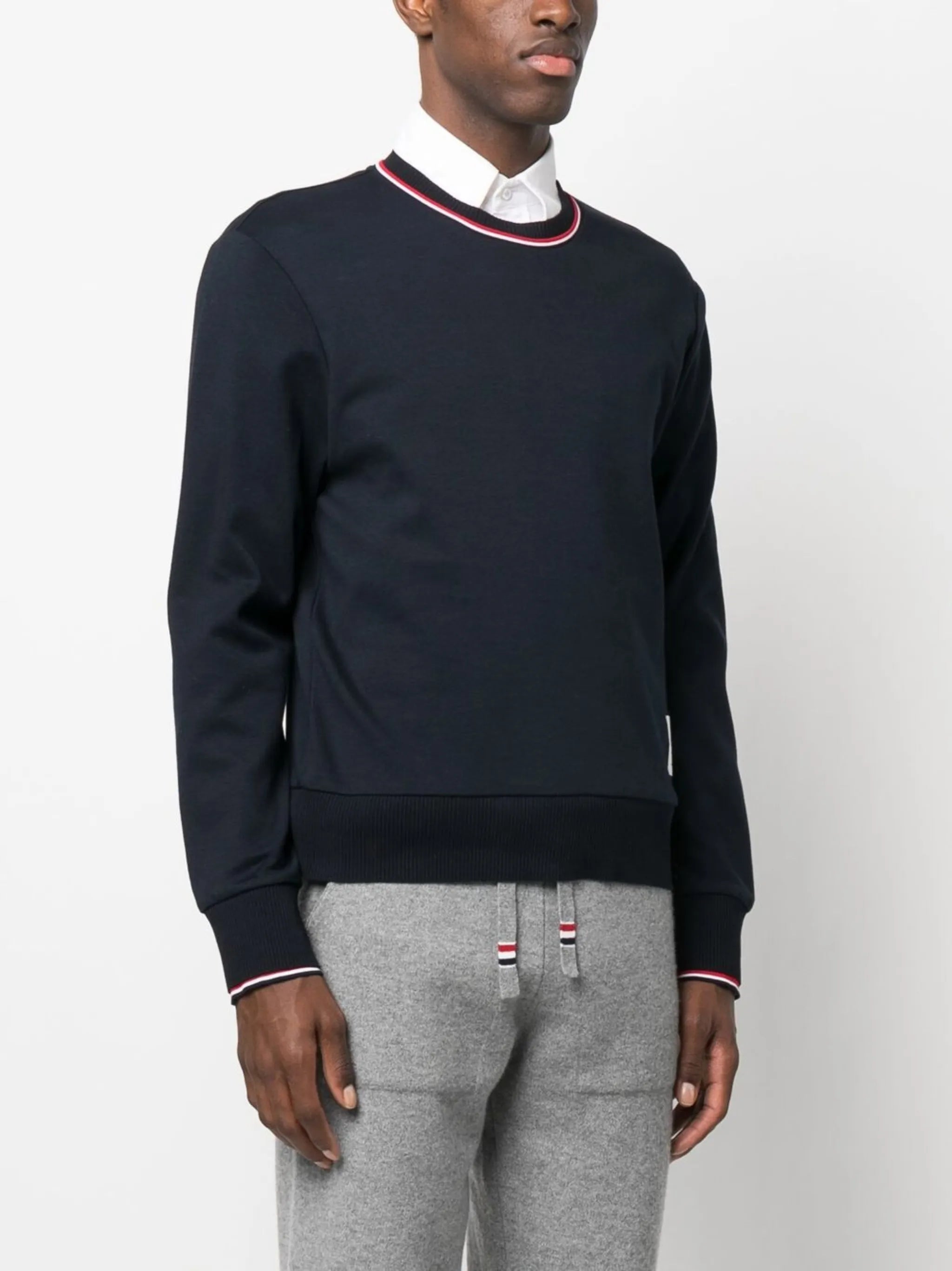 logo-patch crew neck sweater