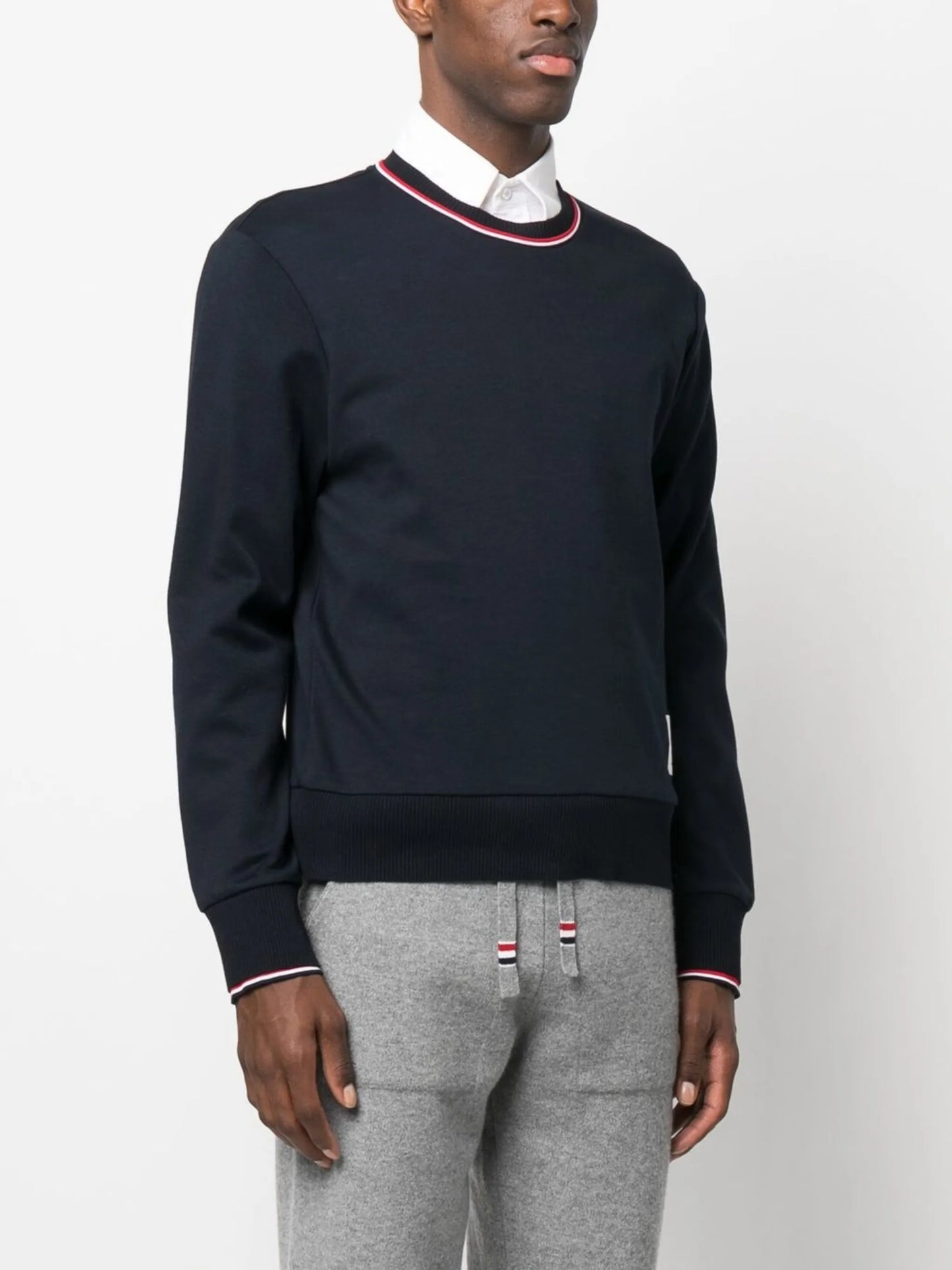 logo-patch crew neck sweater
