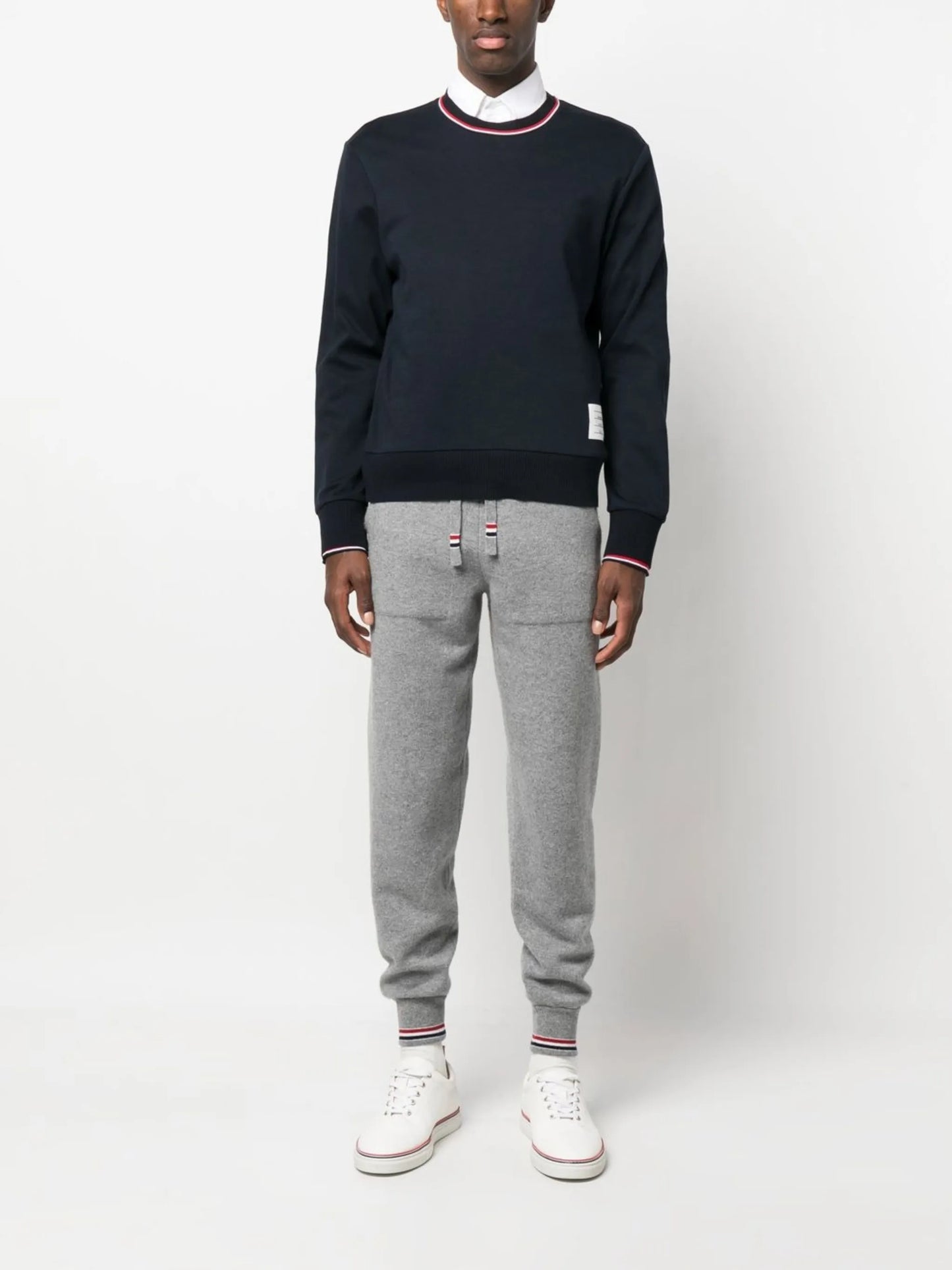 logo-patch crew neck sweater