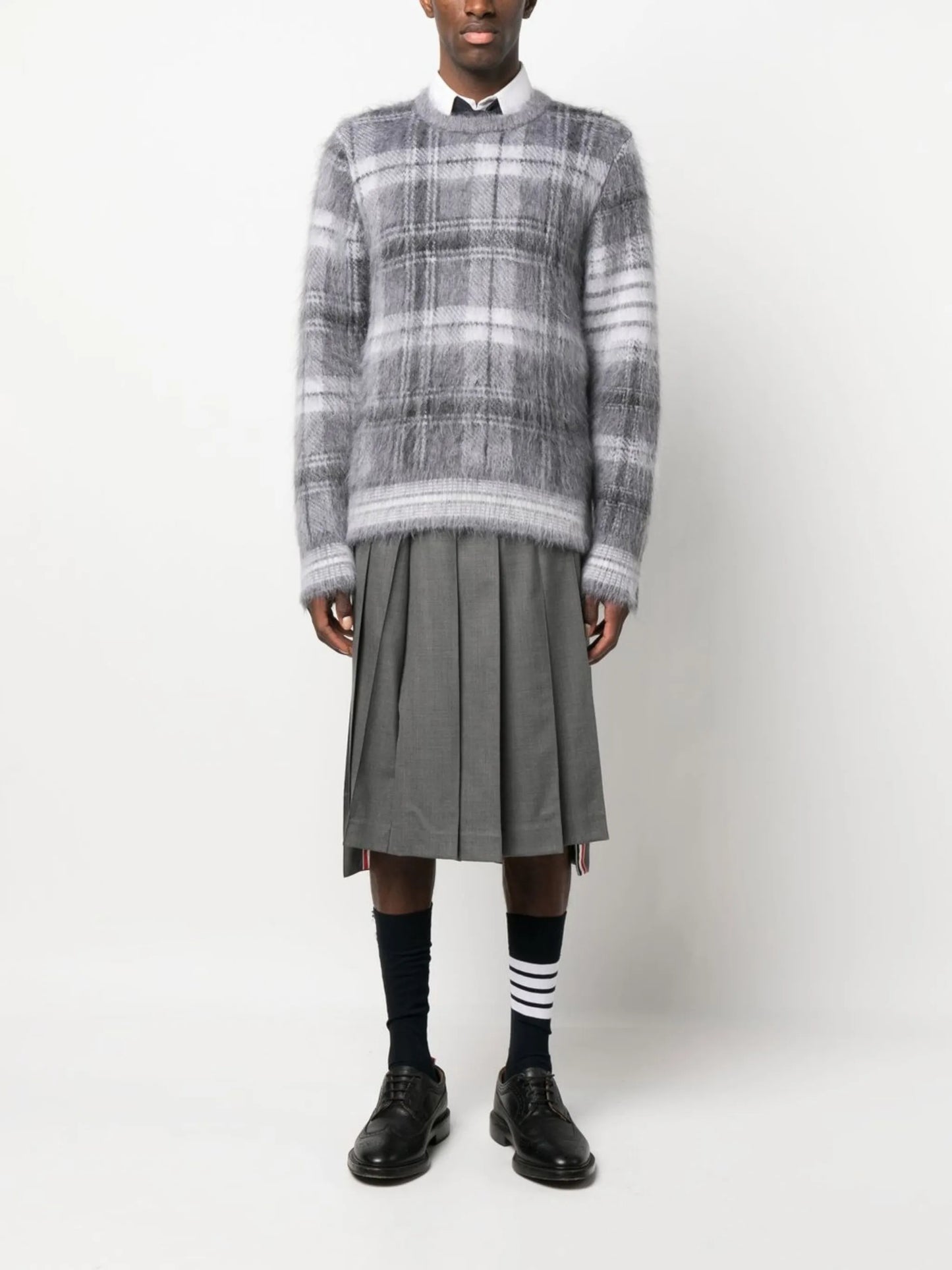 textured tartan patter jumper