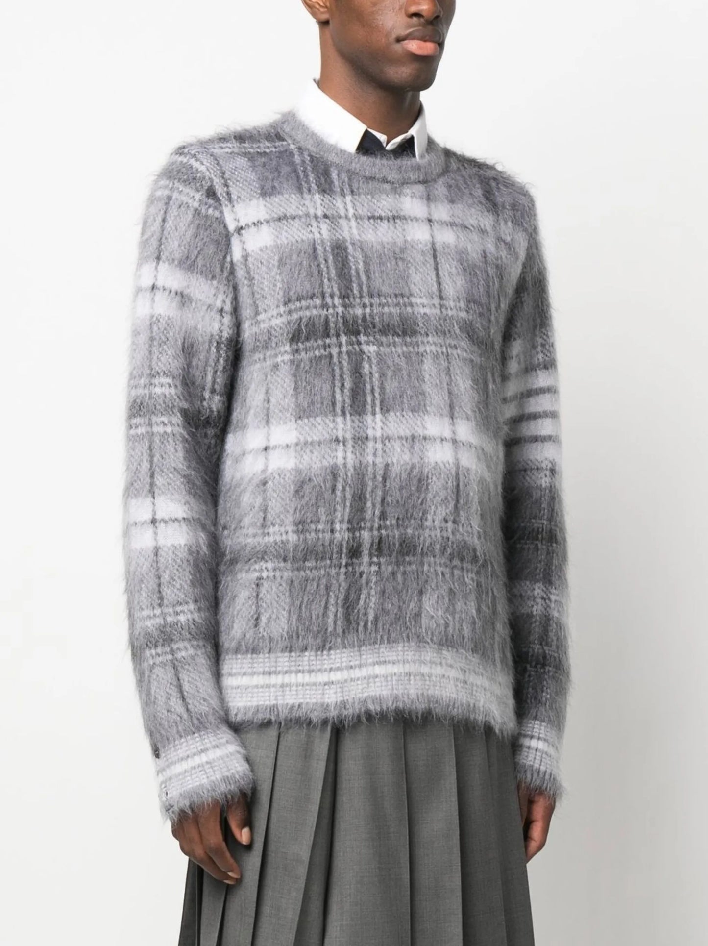 textured tartan patter jumper