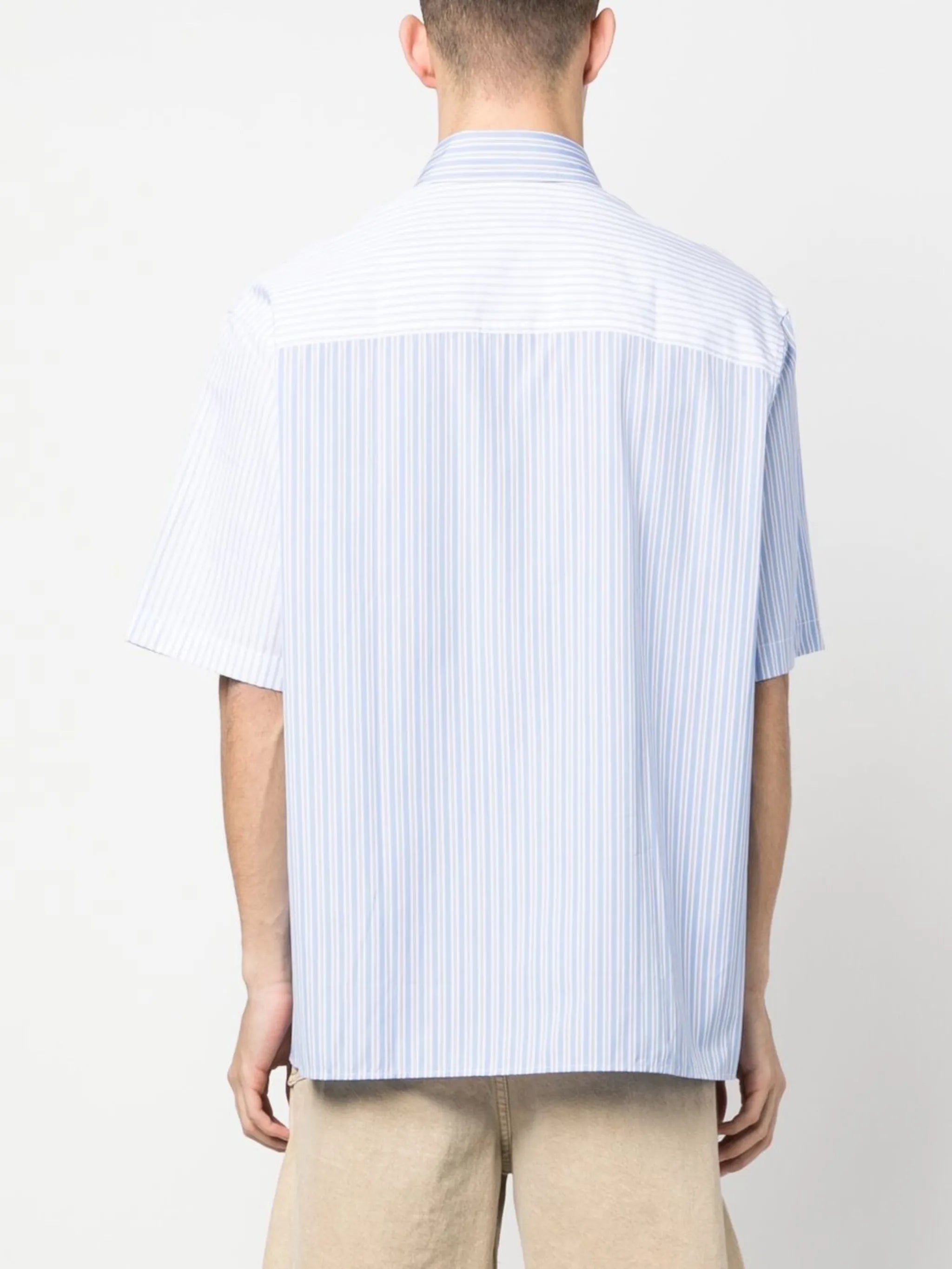 colour-block striped shirt