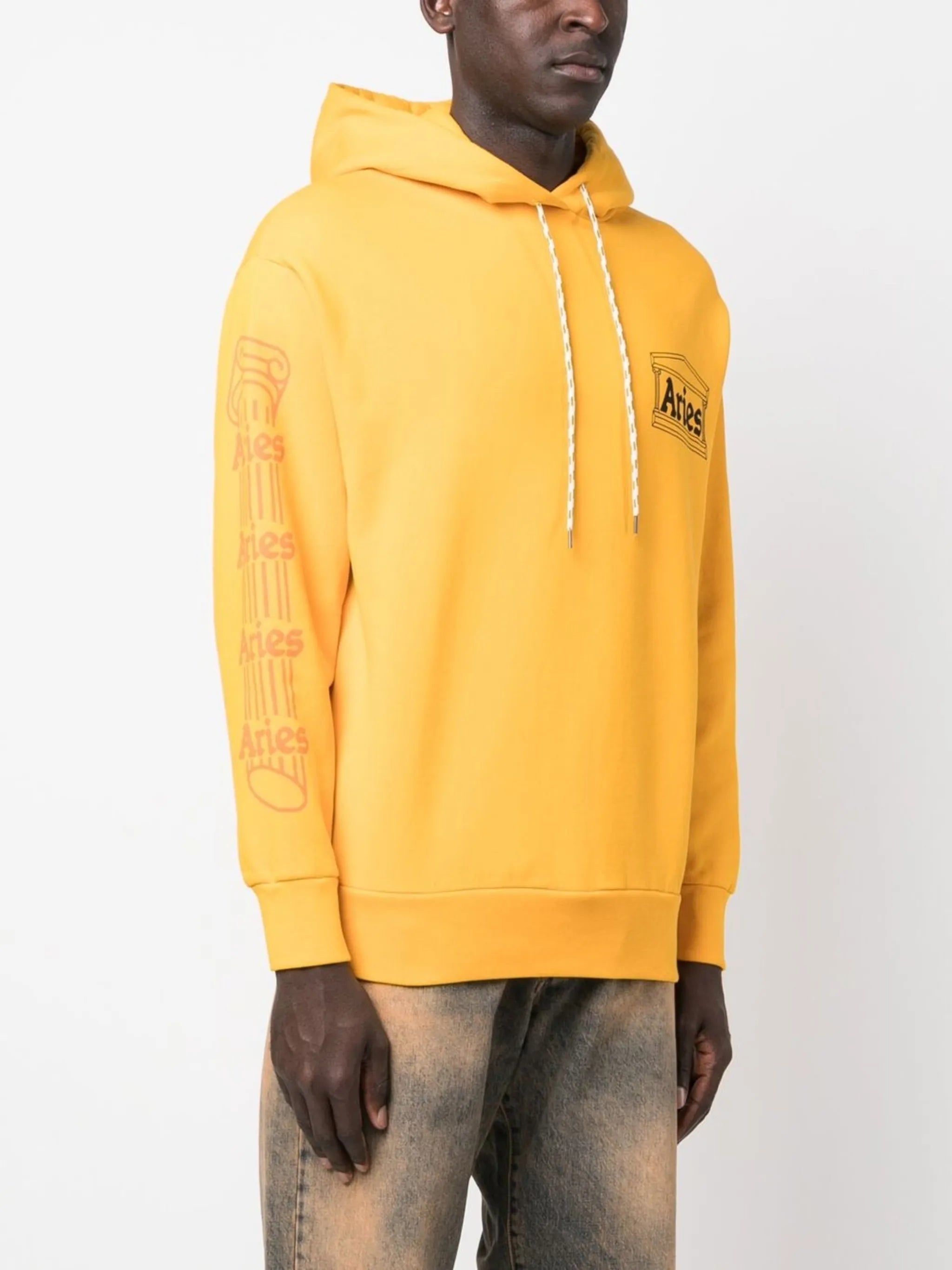 Embroidered-logo pullover hoodie