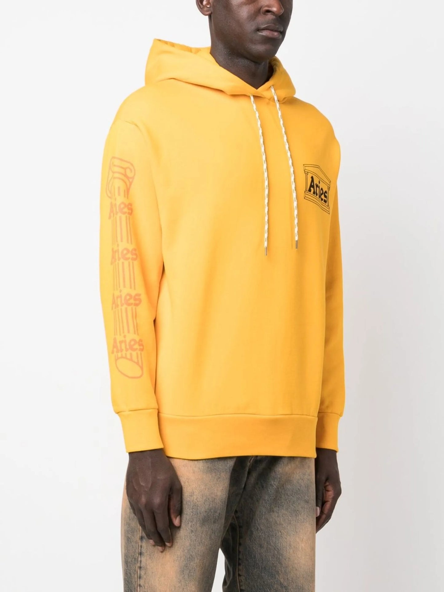 Embroidered-logo pullover hoodie