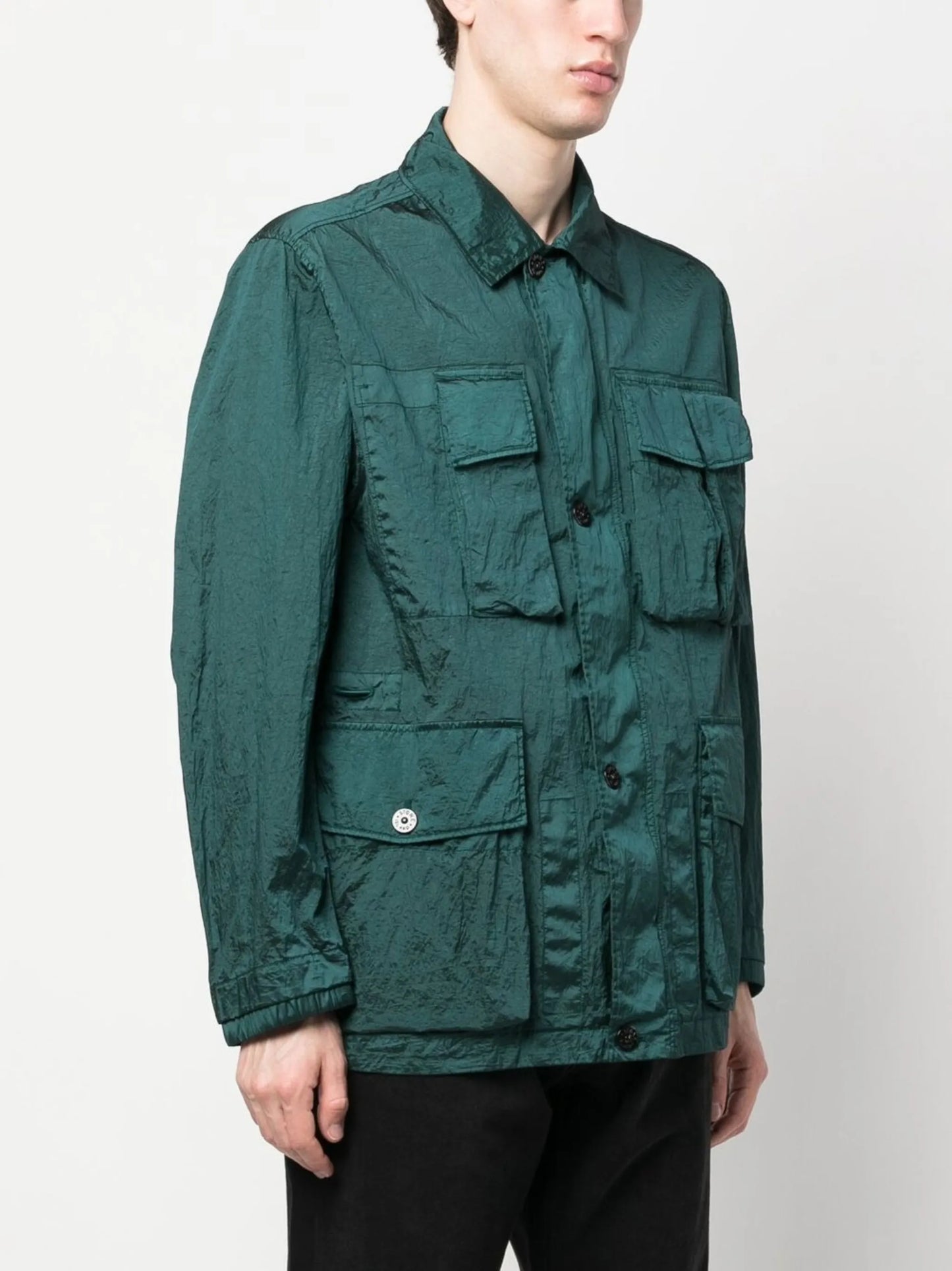 Compass-patch shirt jacket