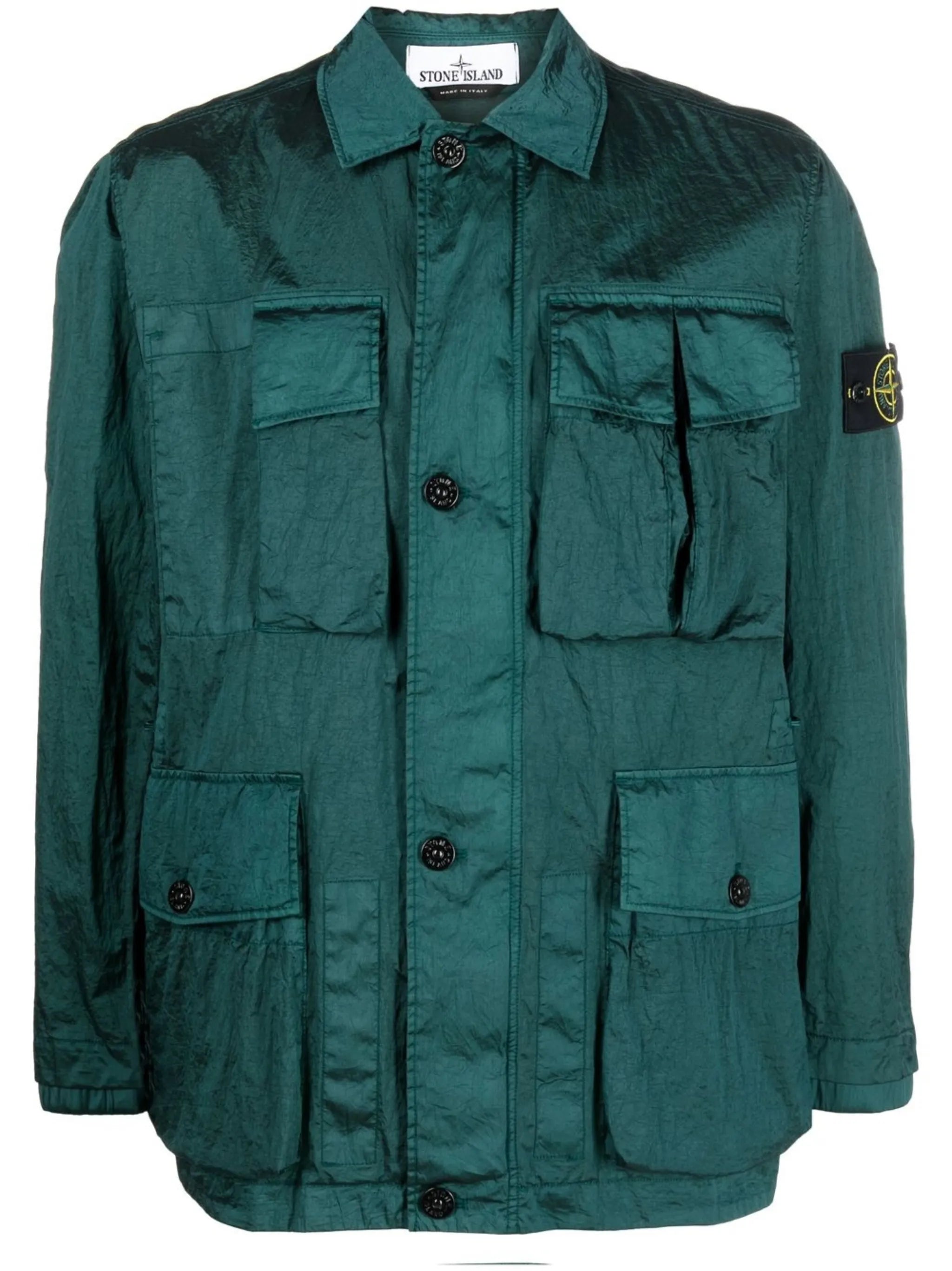 Compass-patch shirt jacket