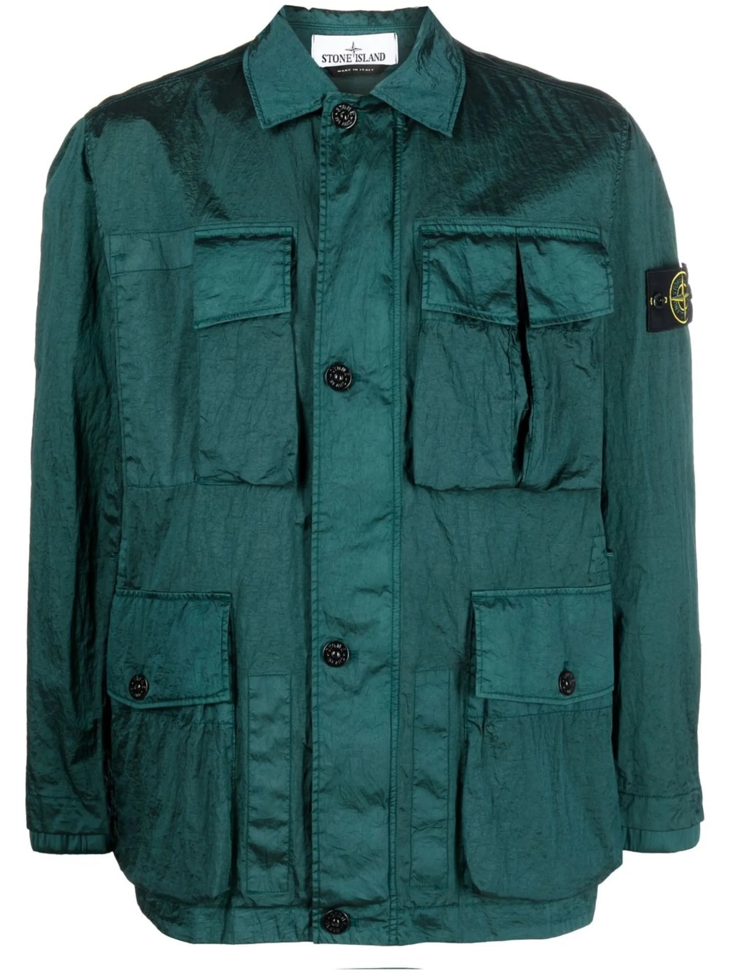 Compass-patch shirt jacket