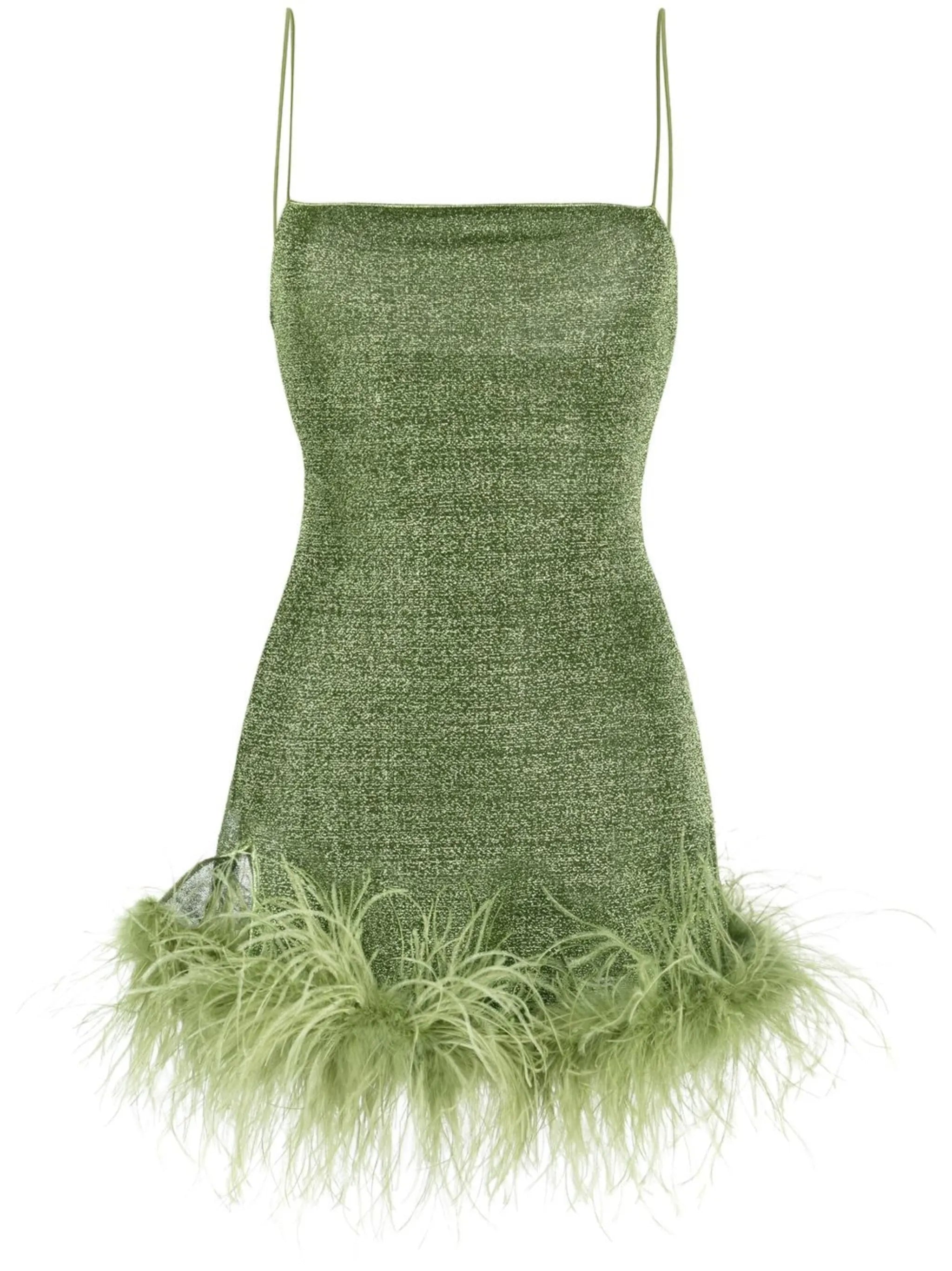 feather-trim mini dress