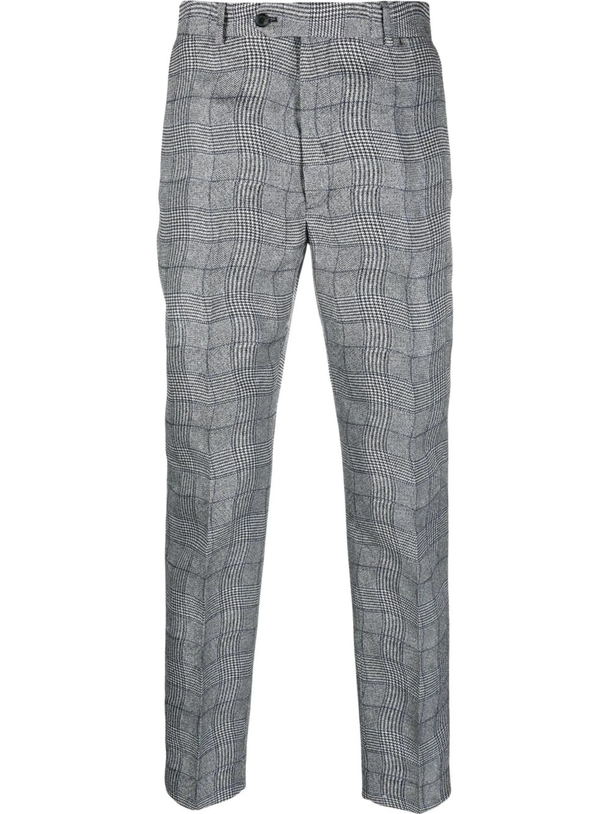 wavy checkered pattern trousers